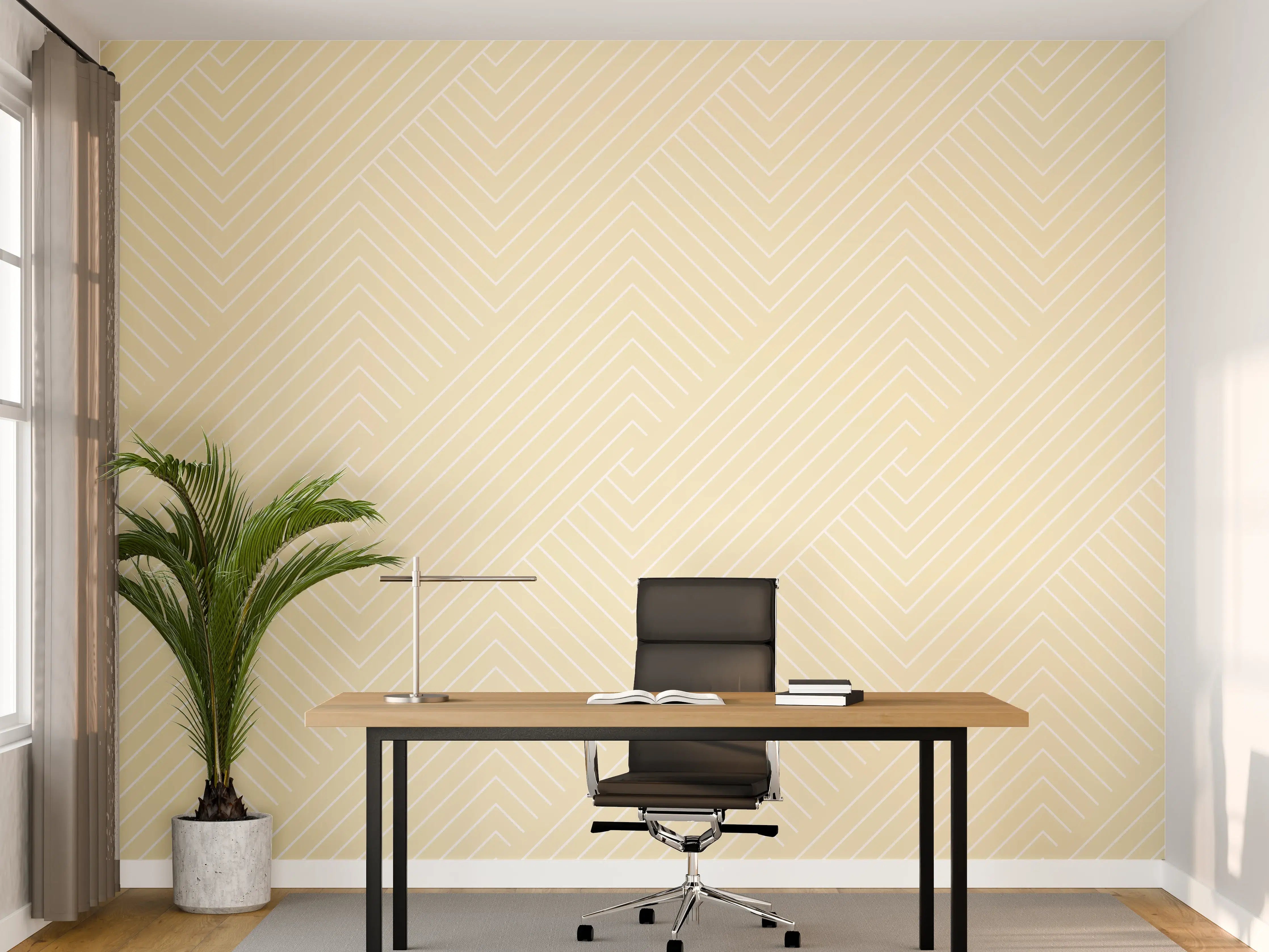 Büro Wandgestaltung - Weiß-Avorio-Geometrica-Muster