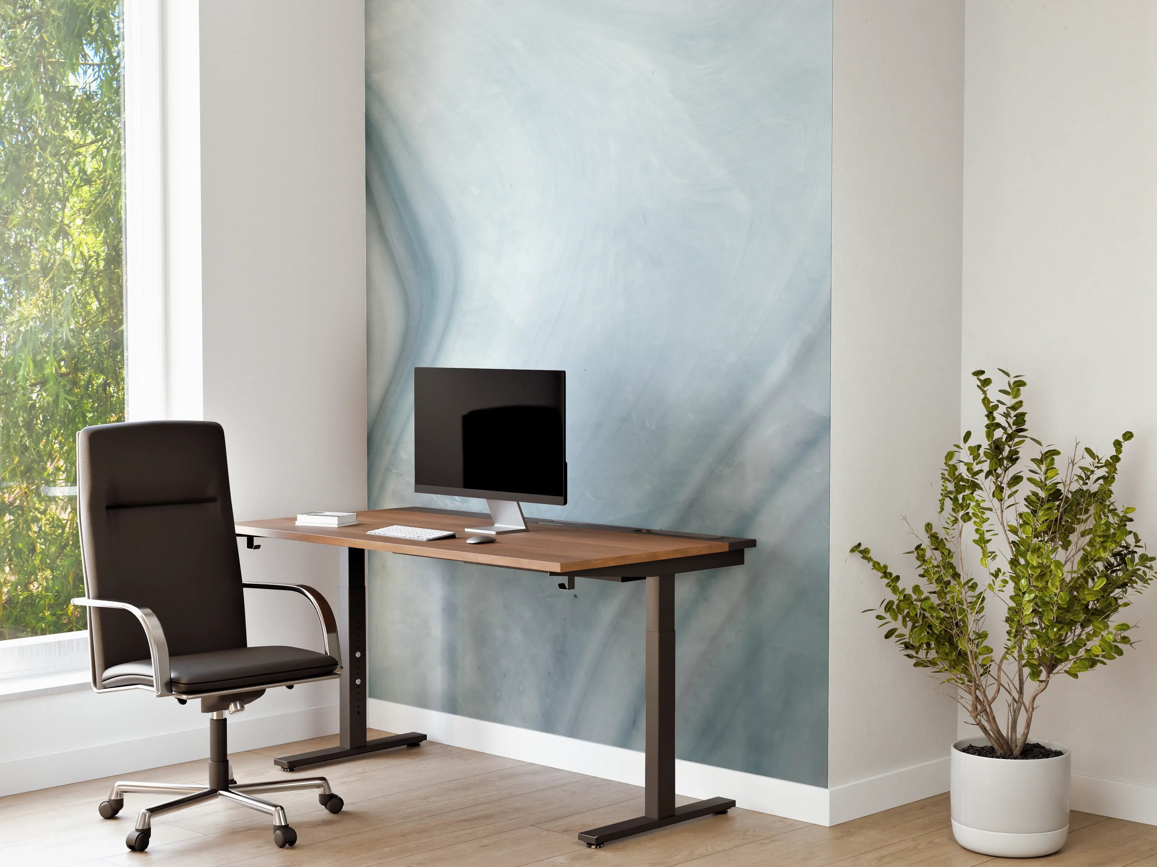 Büro Wandgestaltung - Weiß-Grau-Blauer Marmor