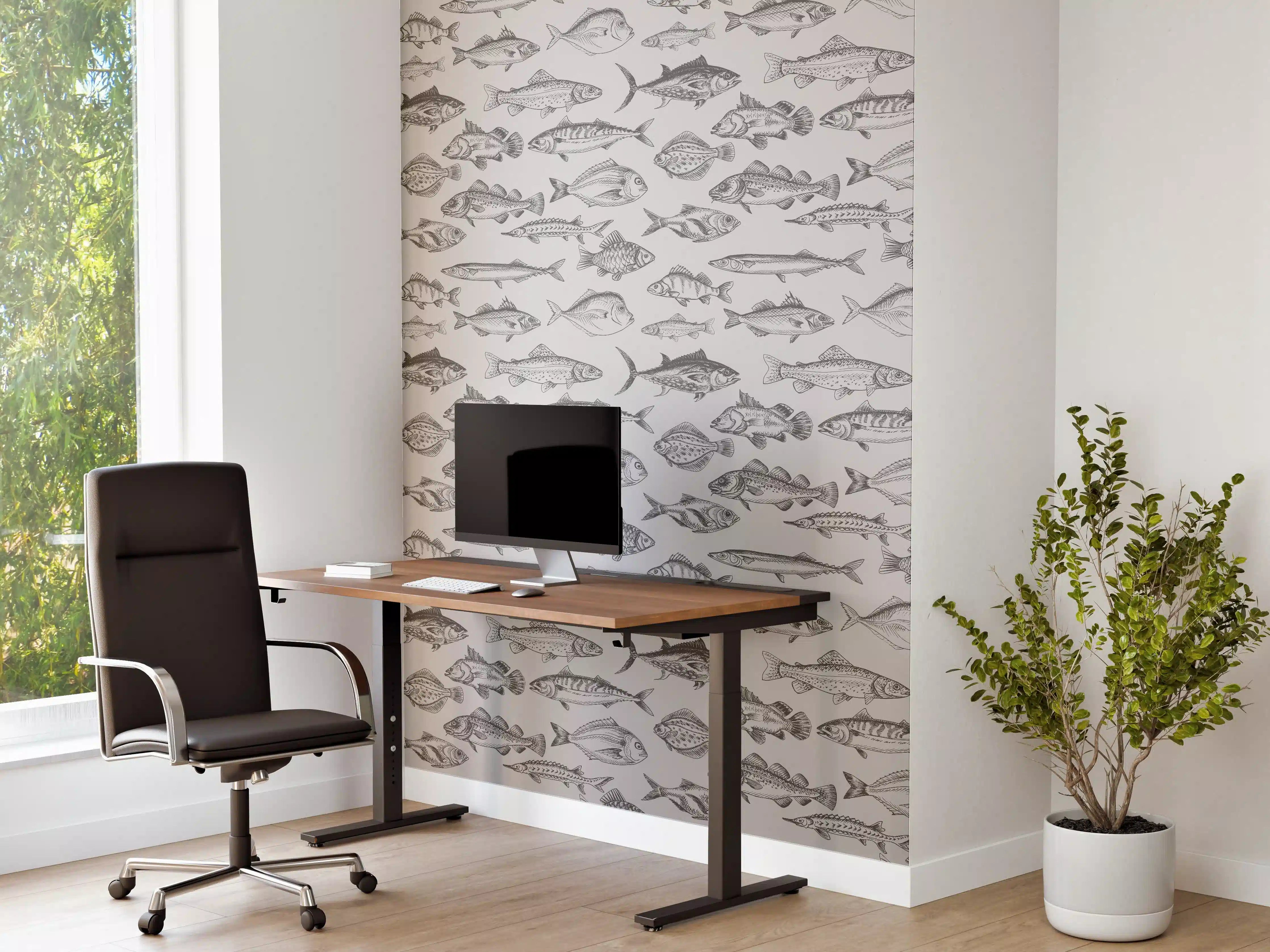 Büro Wandgestaltung - Weiß-Grau Fischmuster
