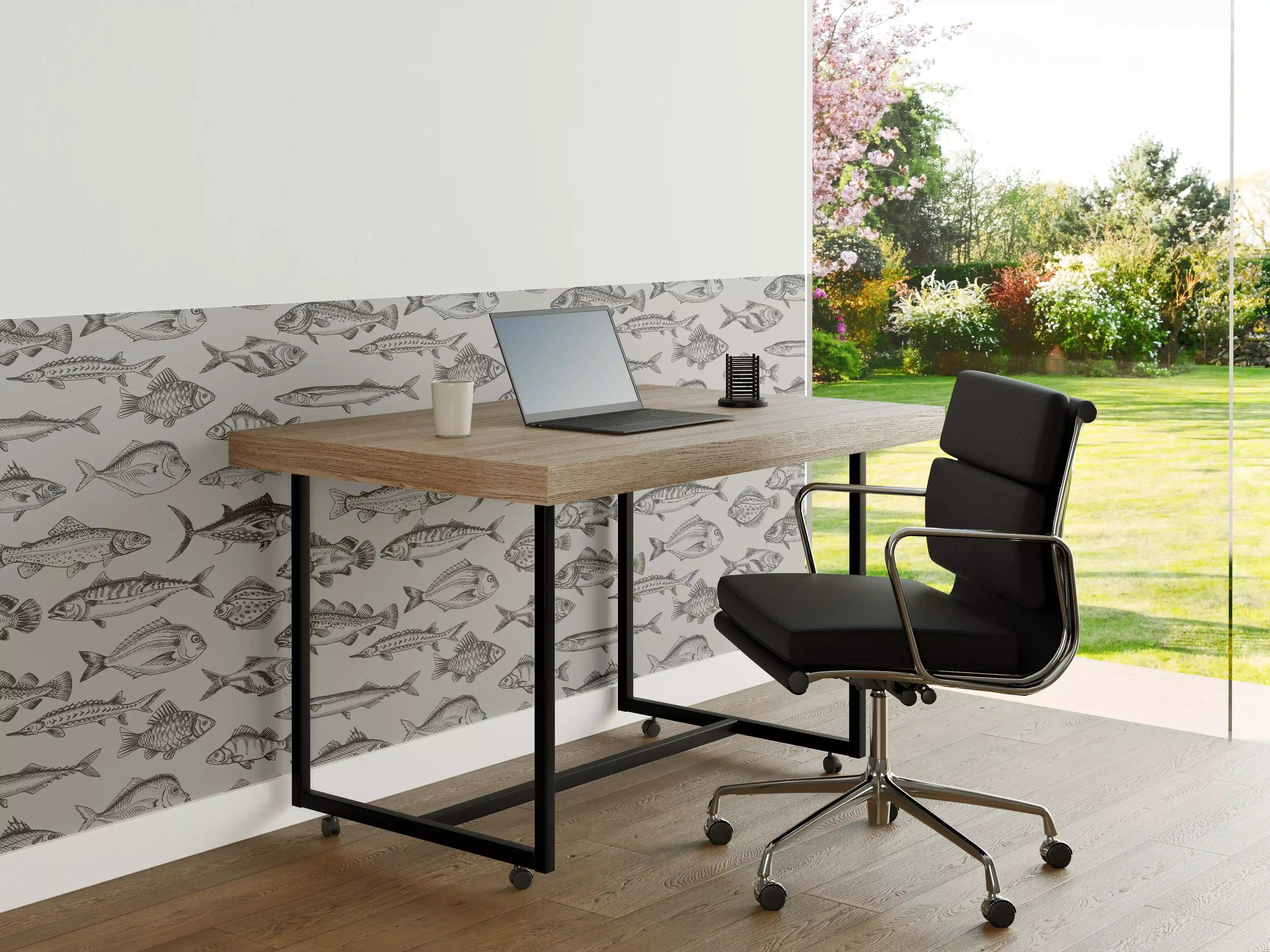 Büro Wandgestaltung - Weiß-Grau Fischmuster