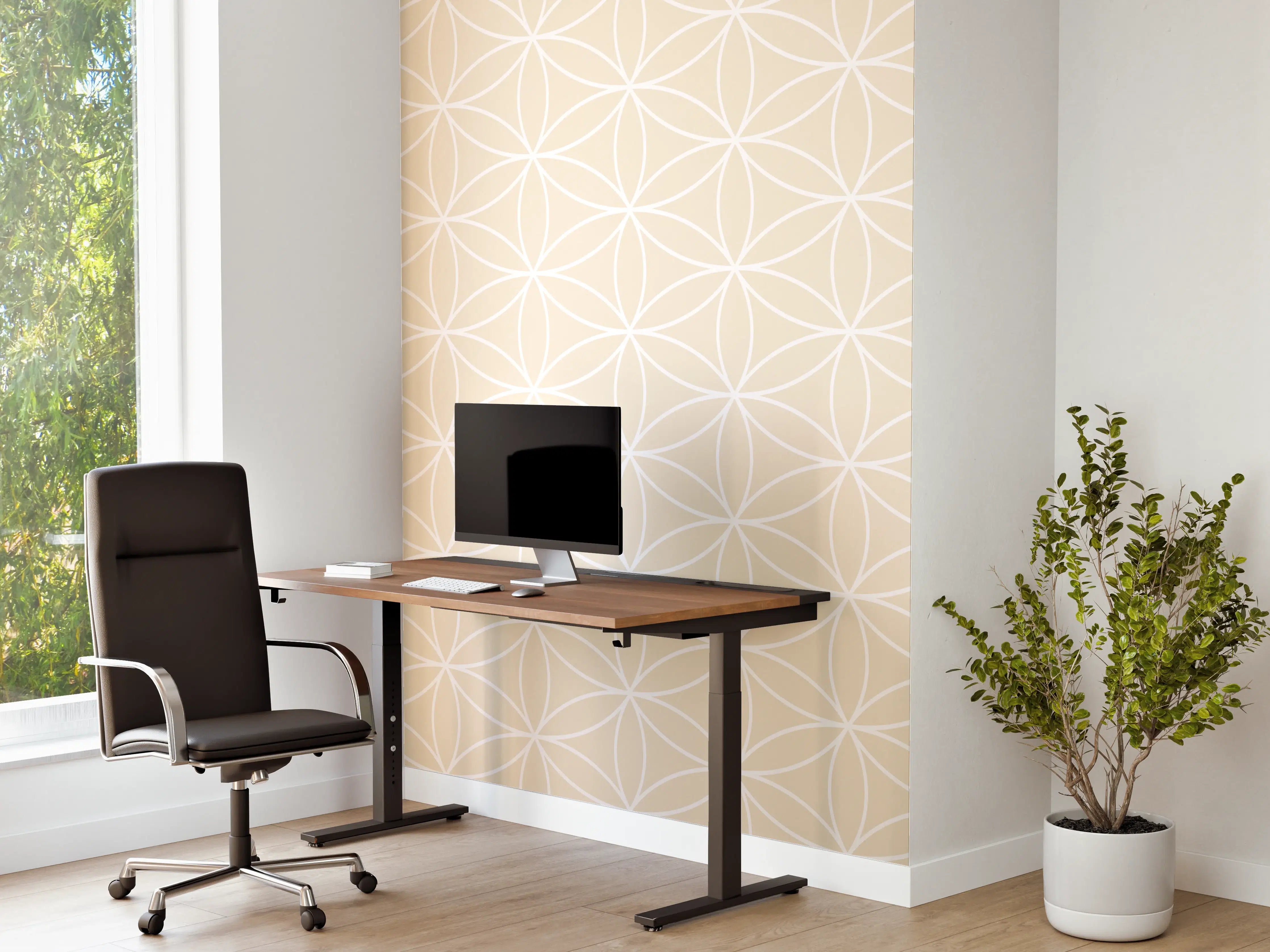 Büro Wandgestaltung - Weiß-Grau-Muster-Design