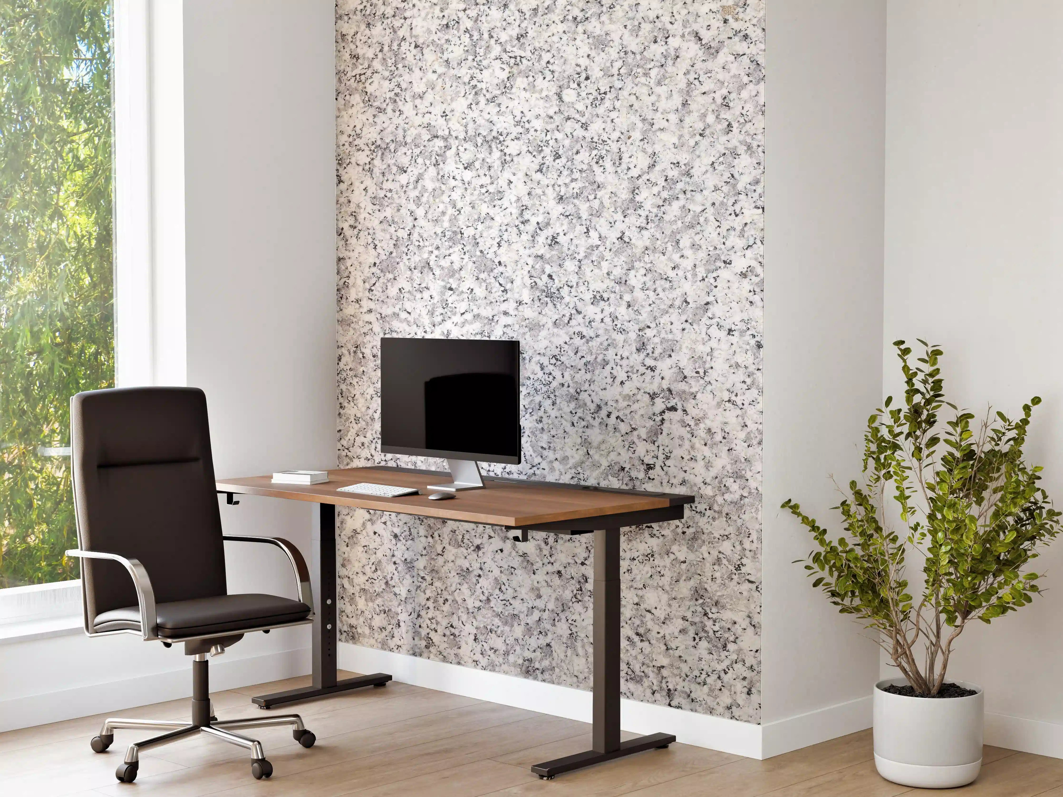 Büro Wandgestaltung - Weiß-Grau Terrazzo Bodentextur