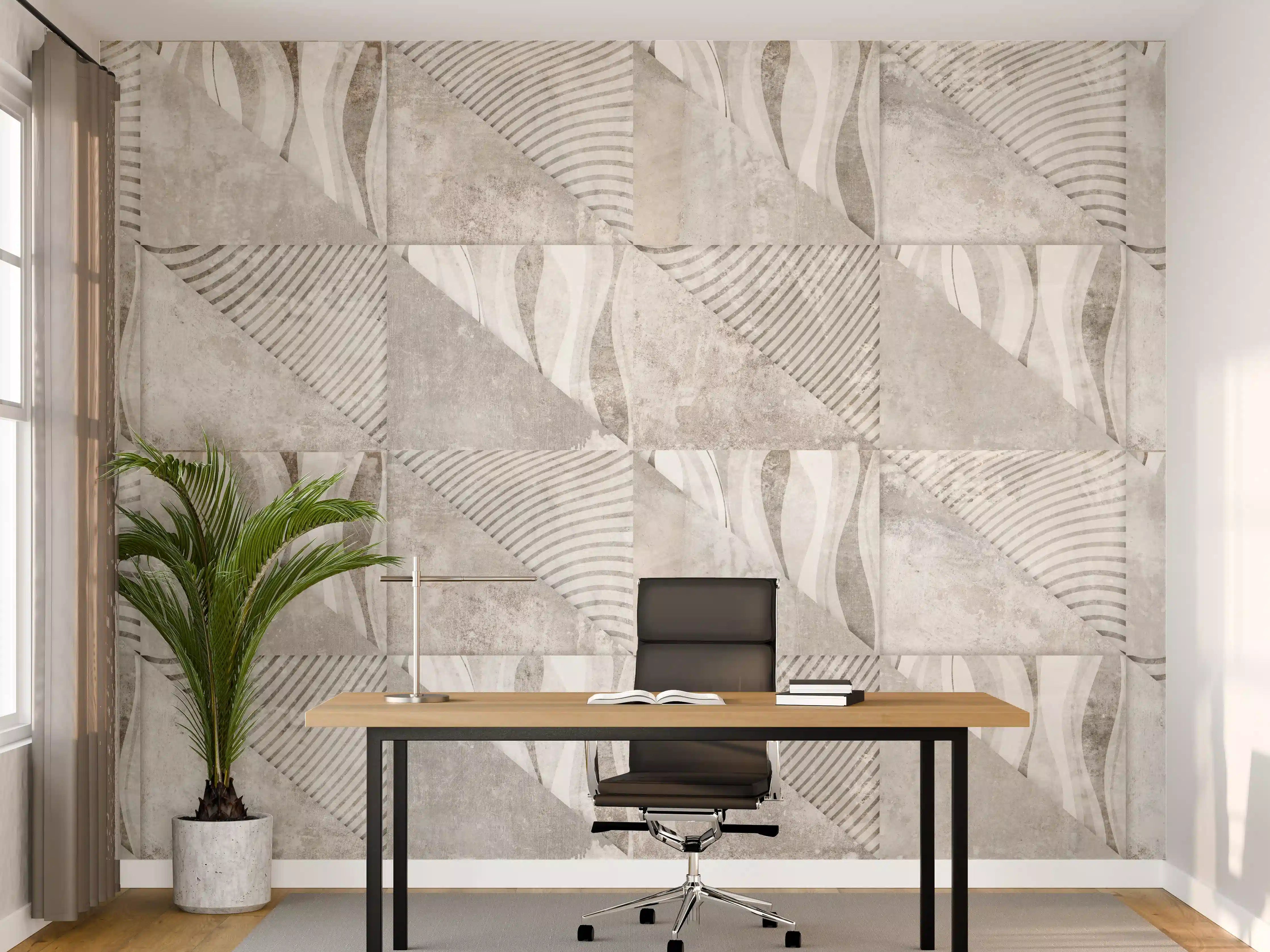 Büro Wandgestaltung - Weiß-Graue Beton-Textur Muster