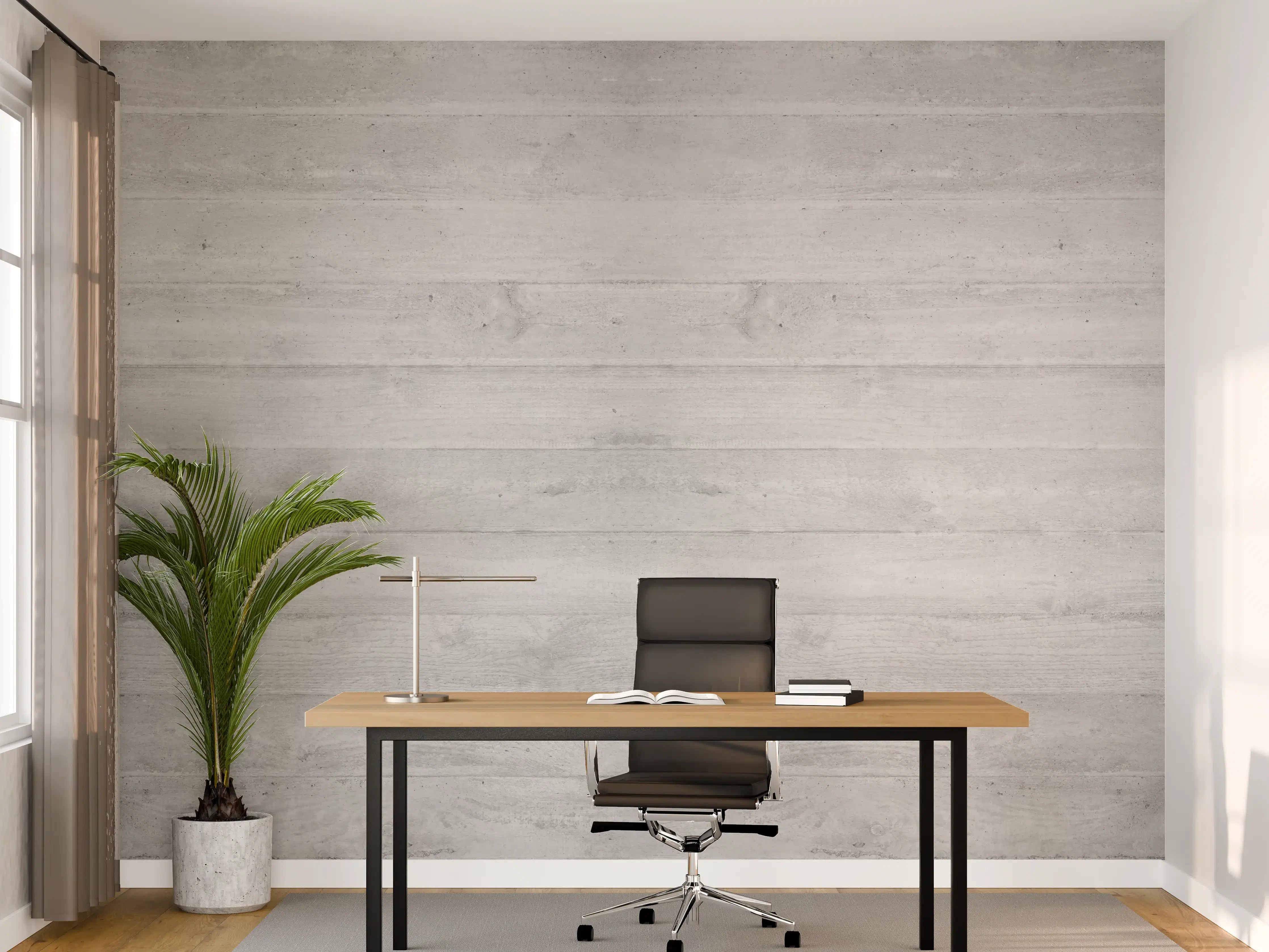 Büro Wandgestaltung - Weiß-Graue Betontextur Panorama