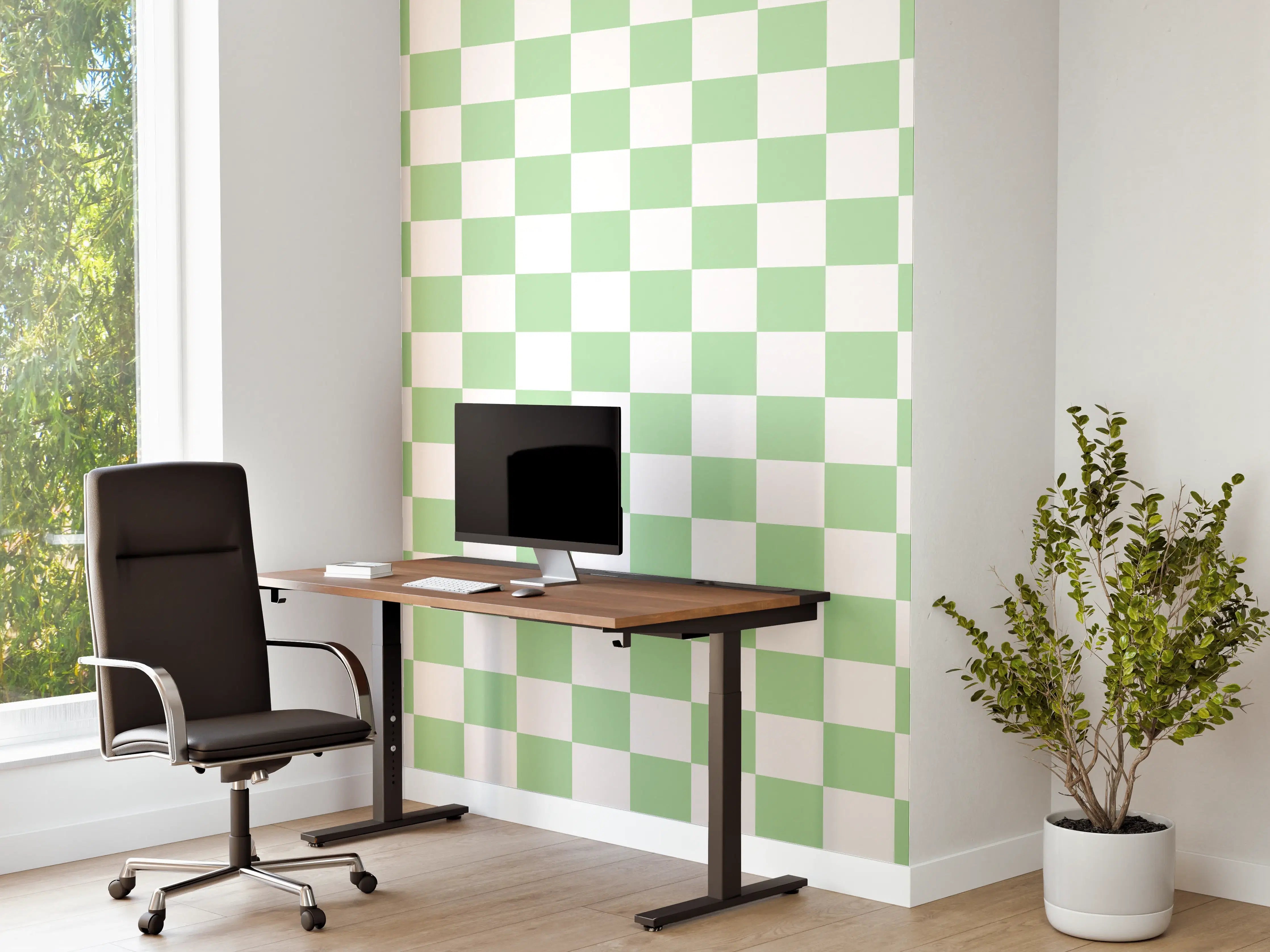 Büro Wandgestaltung - Weiß-Graue Fliesen mit moderner Eleganz