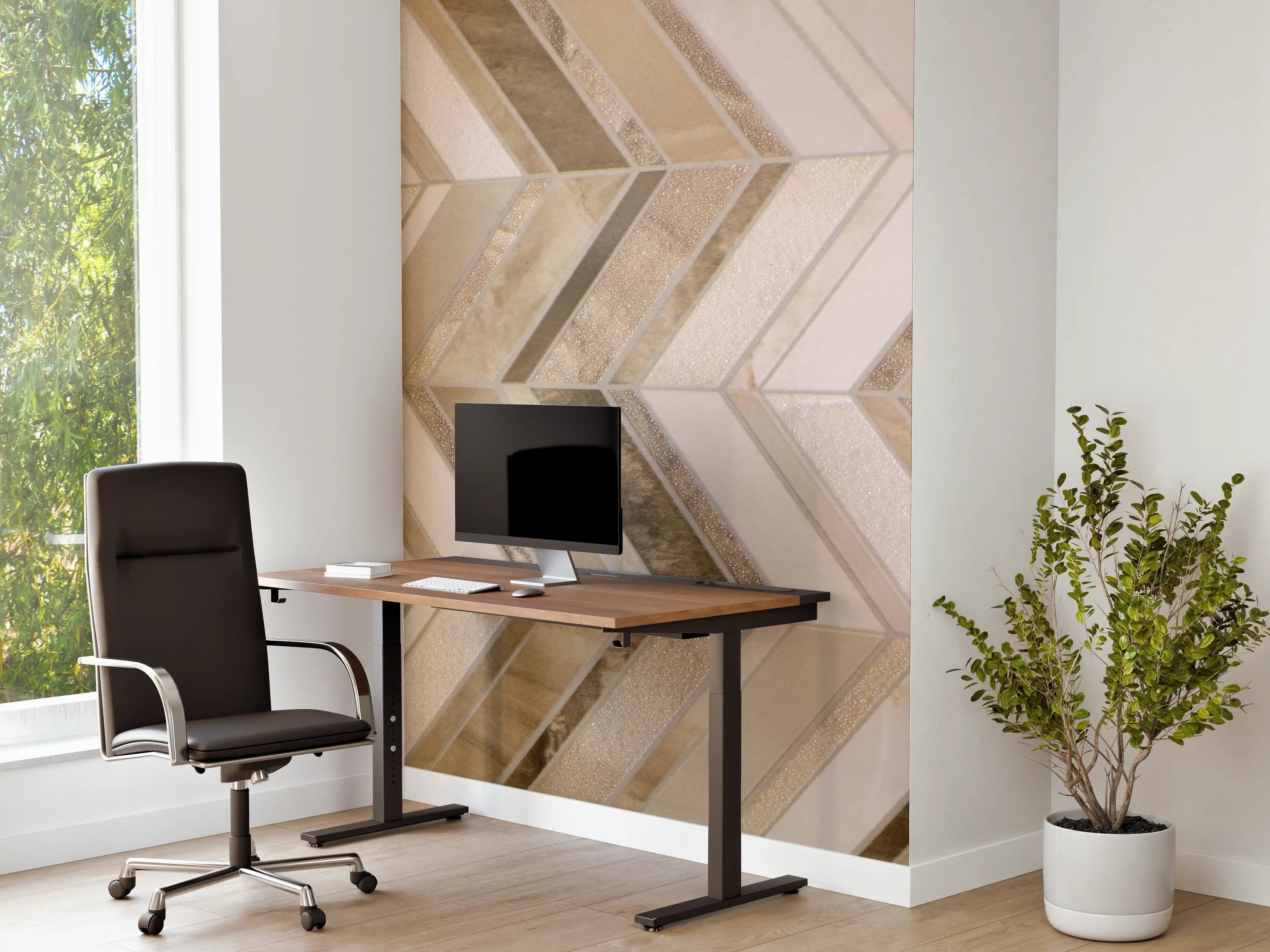Büro Wandgestaltung - Weiß-Graue Musterfliesen