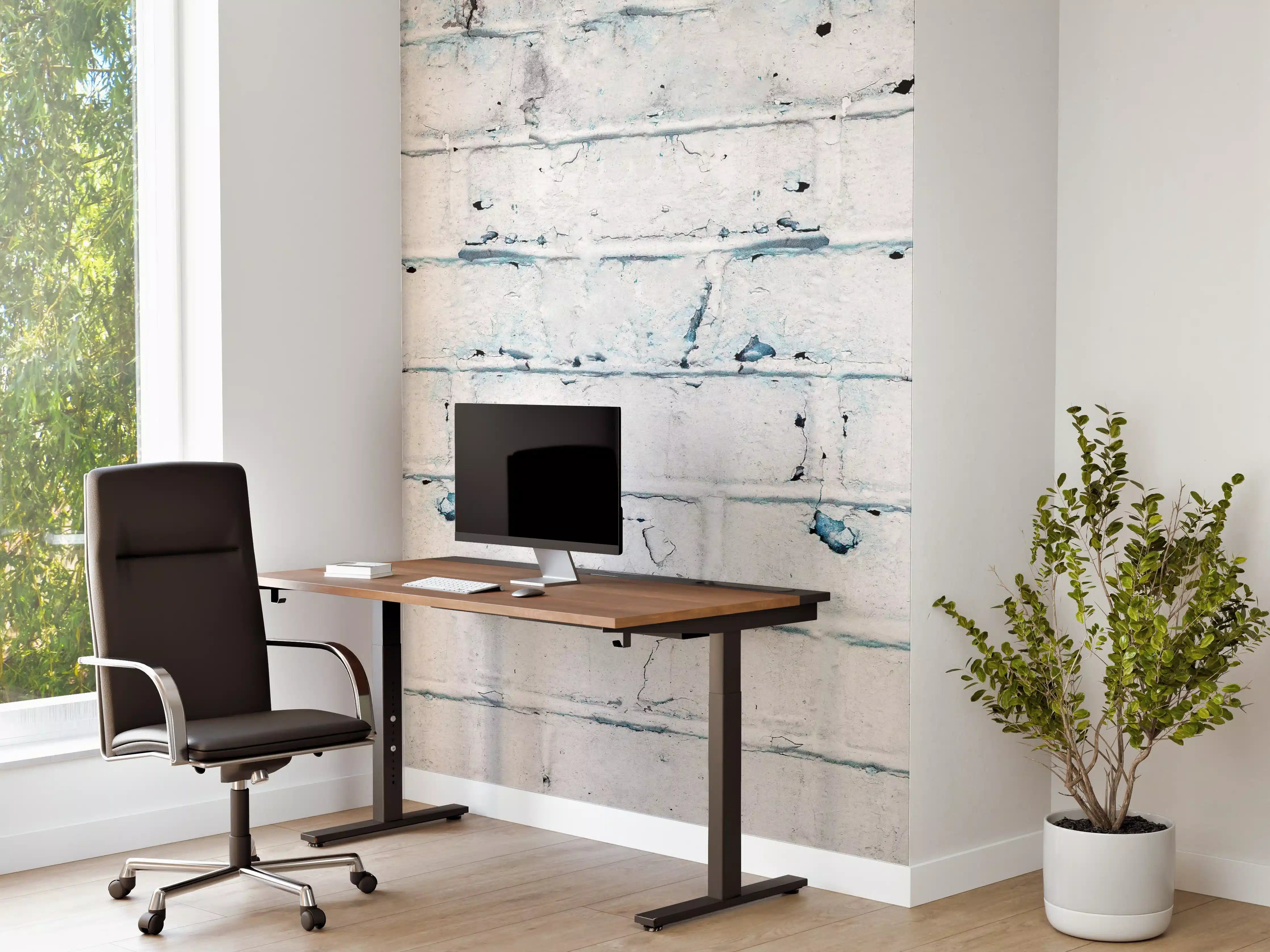 Büro Wandgestaltung - Weiß blau beschädigte Backsteinmauer