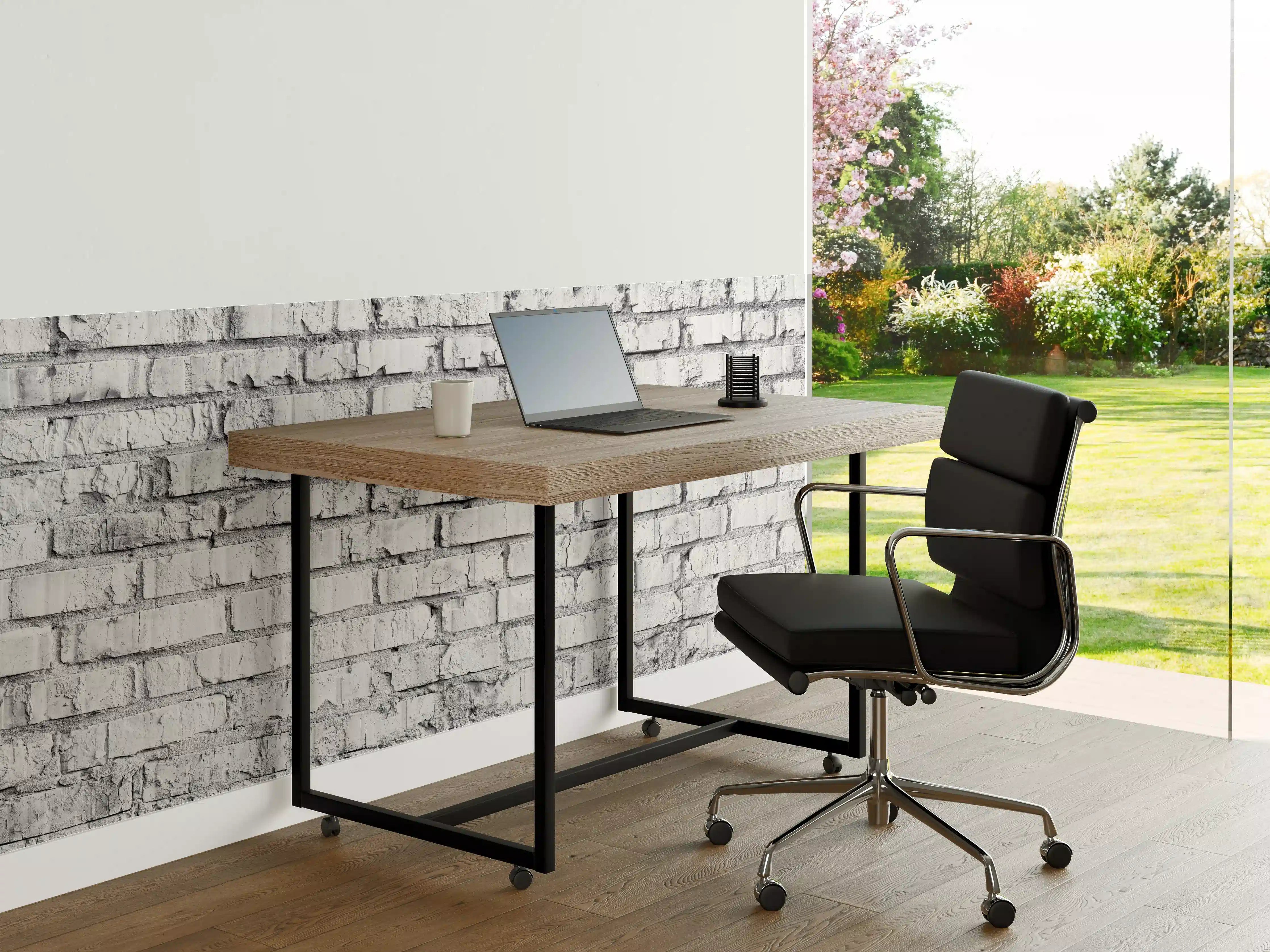 Büro Wandgestaltung - Weiß gekalkte Ziegelmauer
