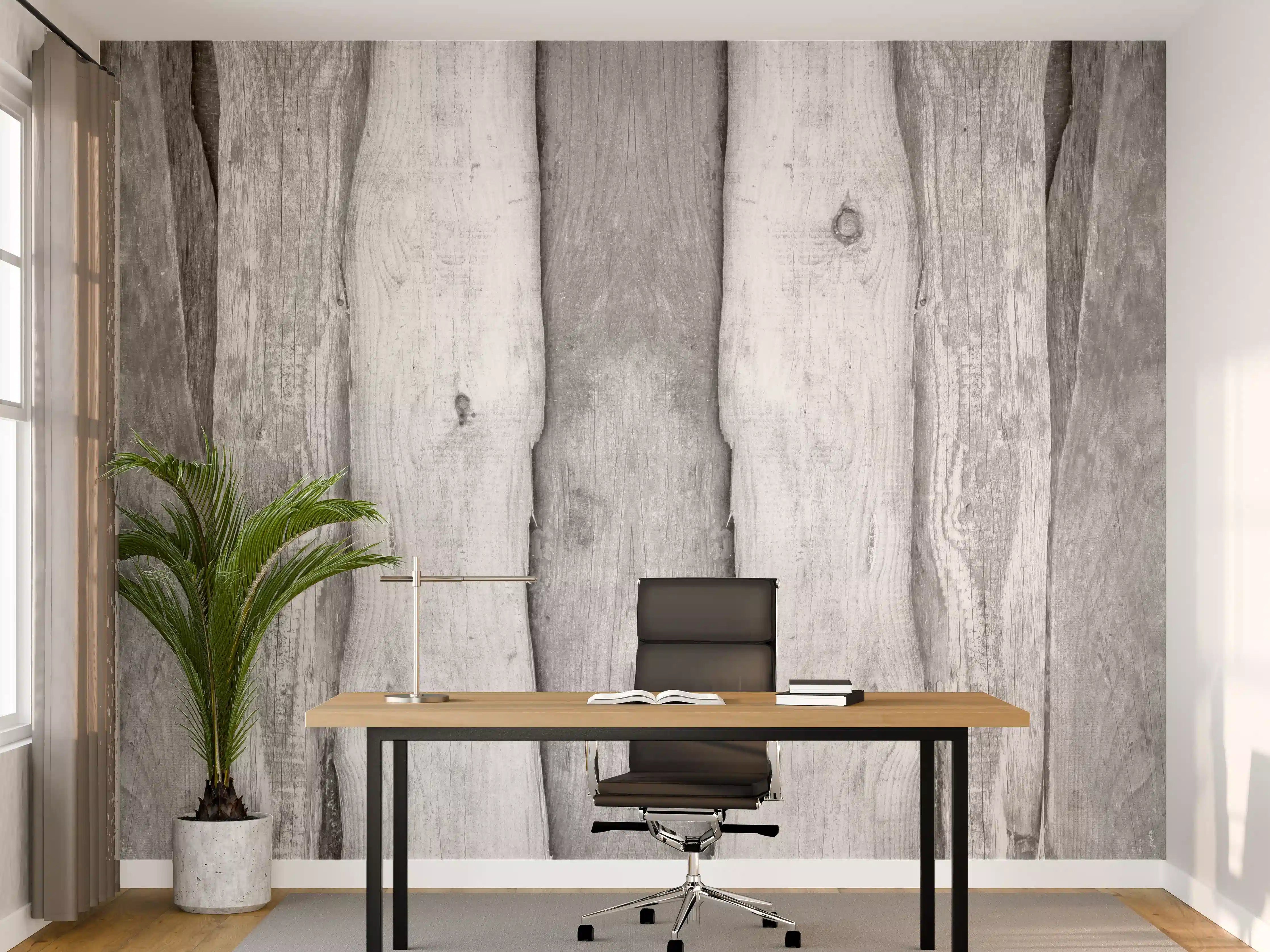 Büro Wandgestaltung - Weiß grau gestrichene Holzstruktur