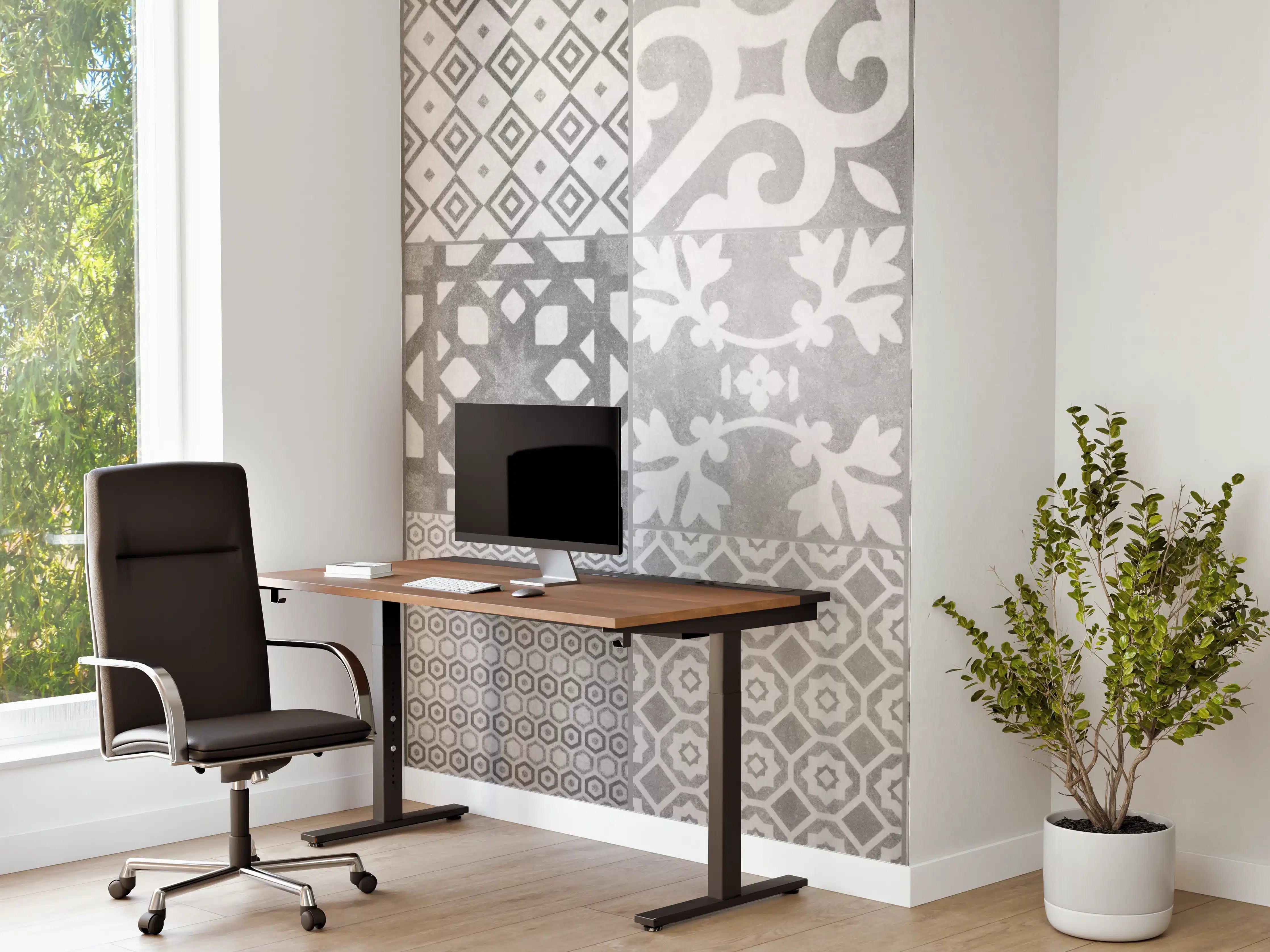 Büro Wandgestaltung - Weiß graue vintage Fliesen