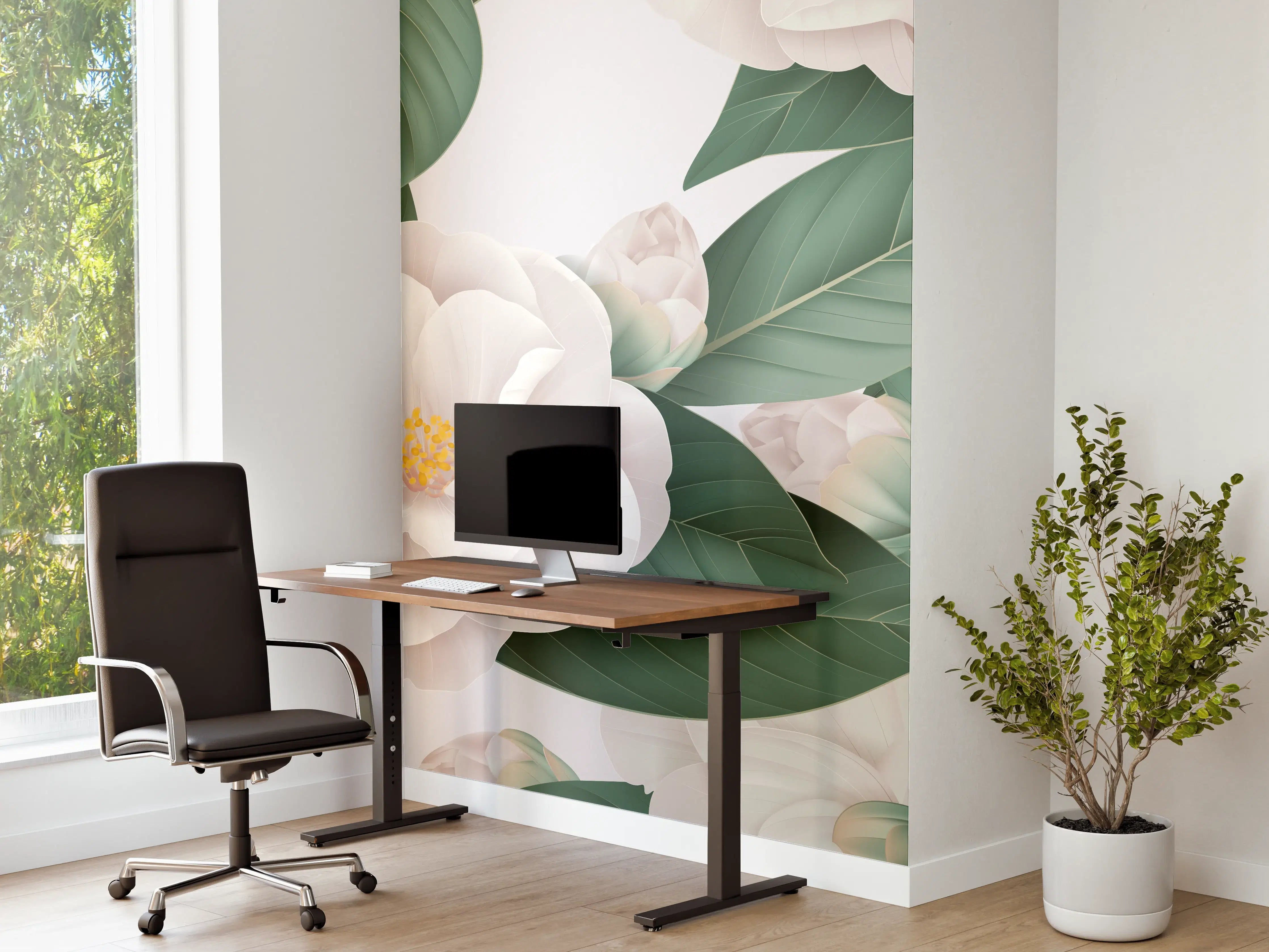 Büro Wandgestaltung - Weiße Blüten