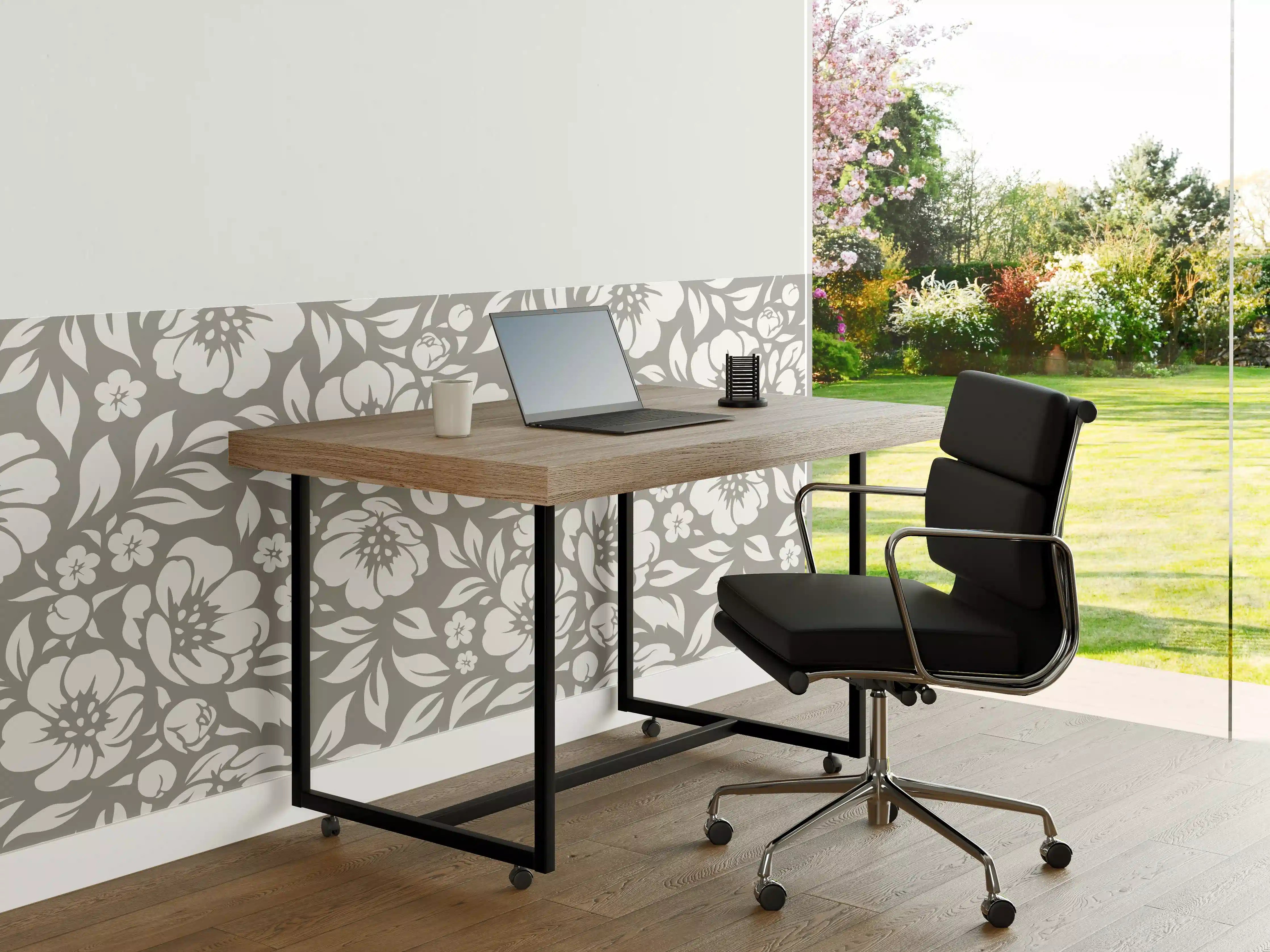 Büro Wandgestaltung - Weiße Blumenmuster-Fliese