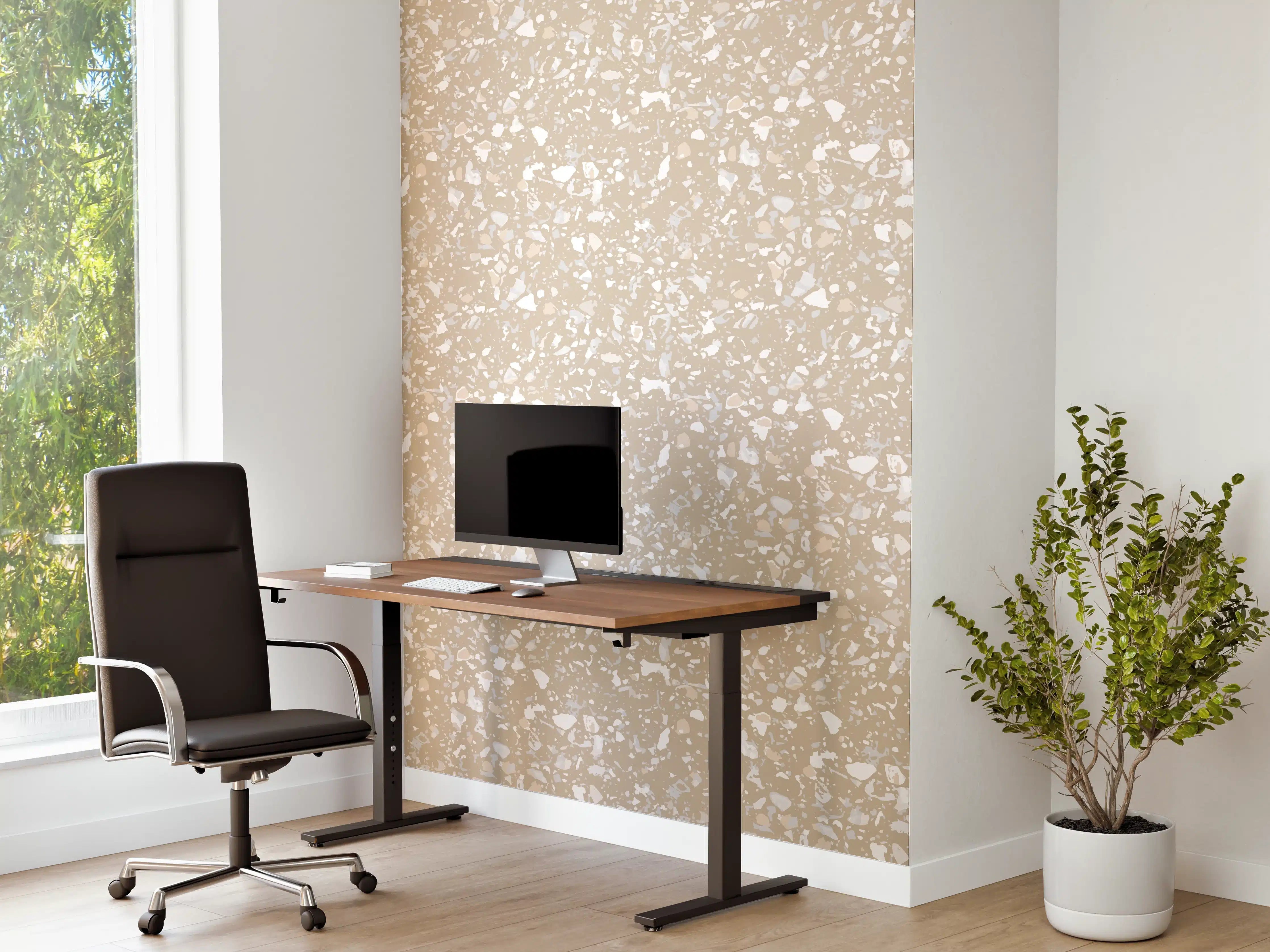 Büro Wandgestaltung - Weiße Granit-Textur beeindruckend