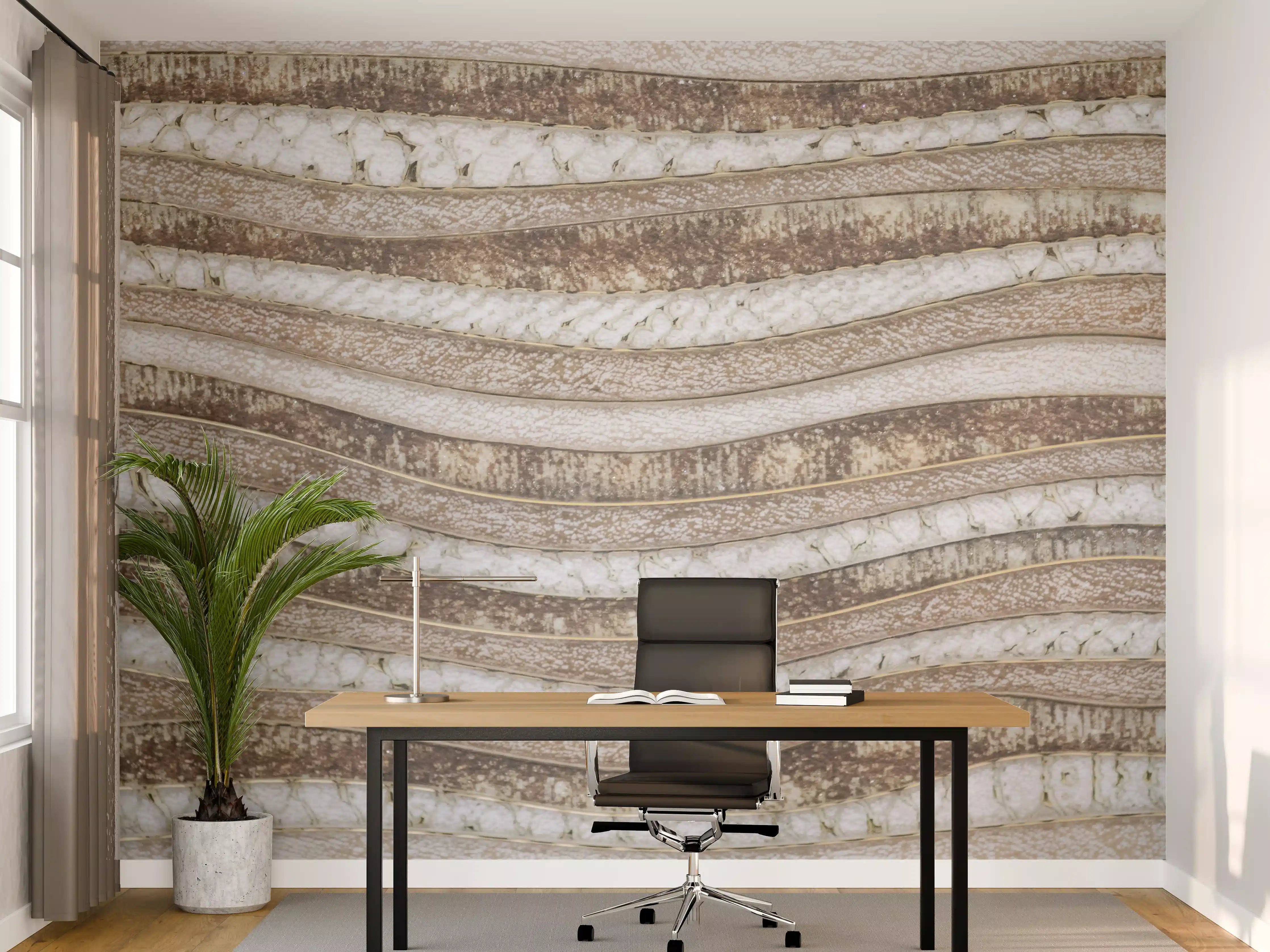 Büro Wandgestaltung - Weiße Marmorstruktur mit feinen grauen Linien