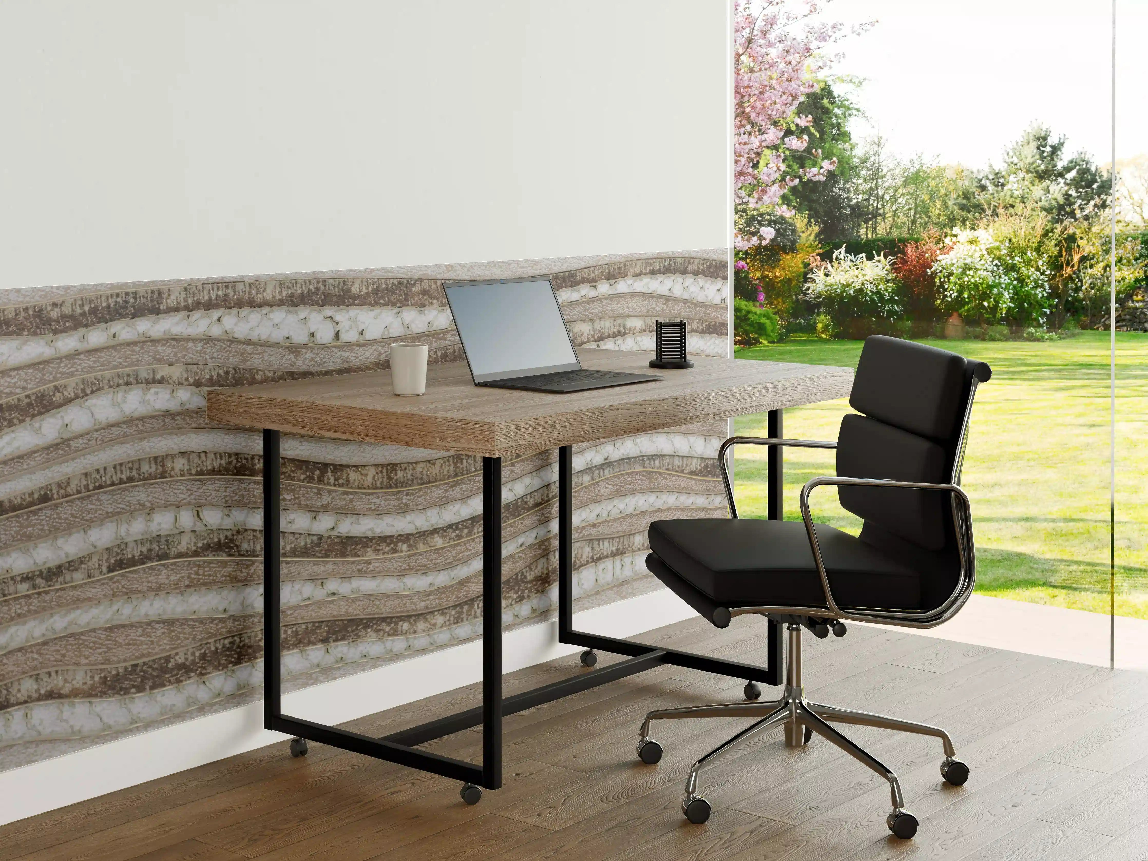 Büro Wandgestaltung - Weiße Marmorstruktur mit feinen grauen Linien