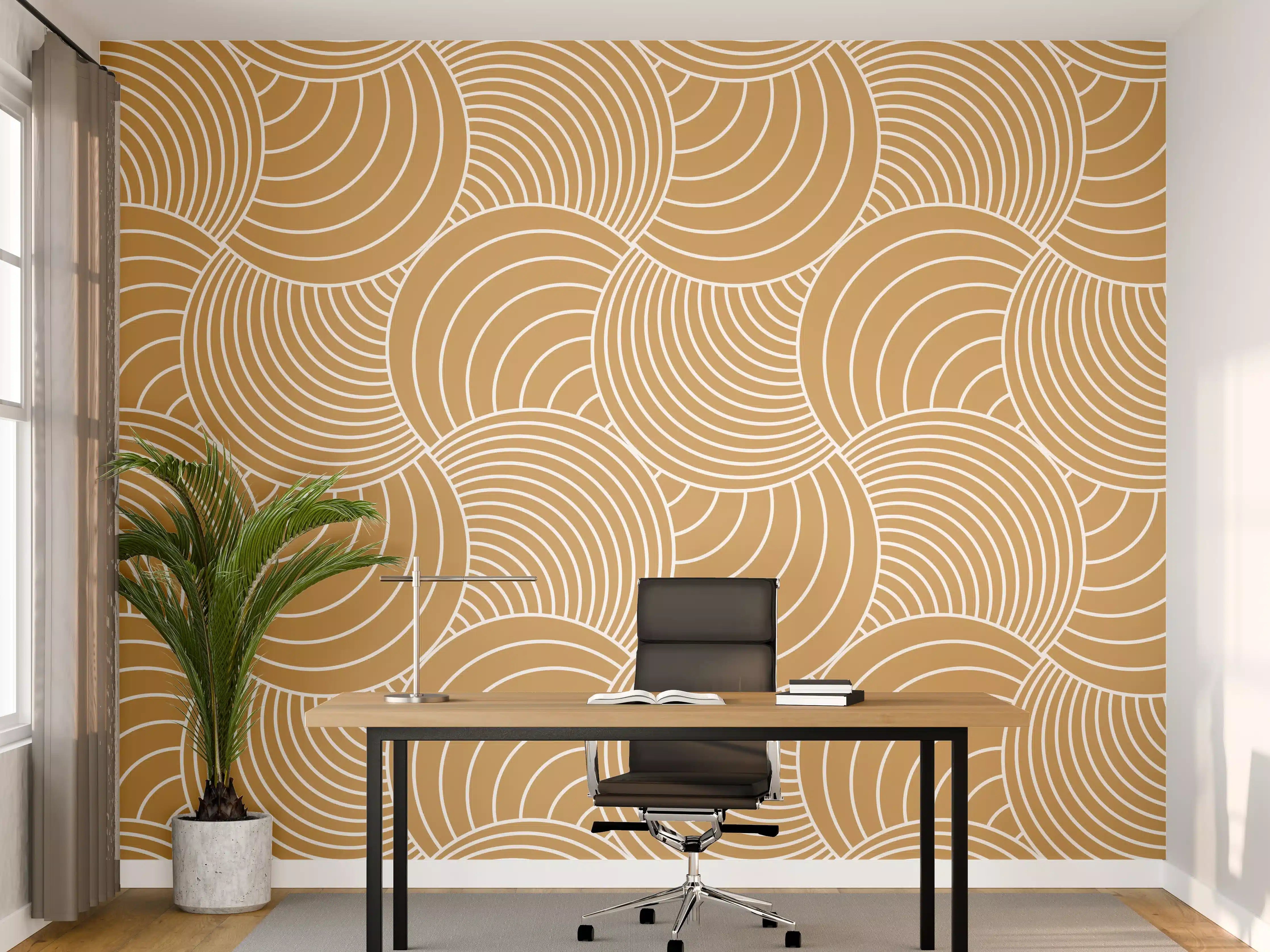 Büro Wandgestaltung - Weiße Musterwand mit sanften Linien