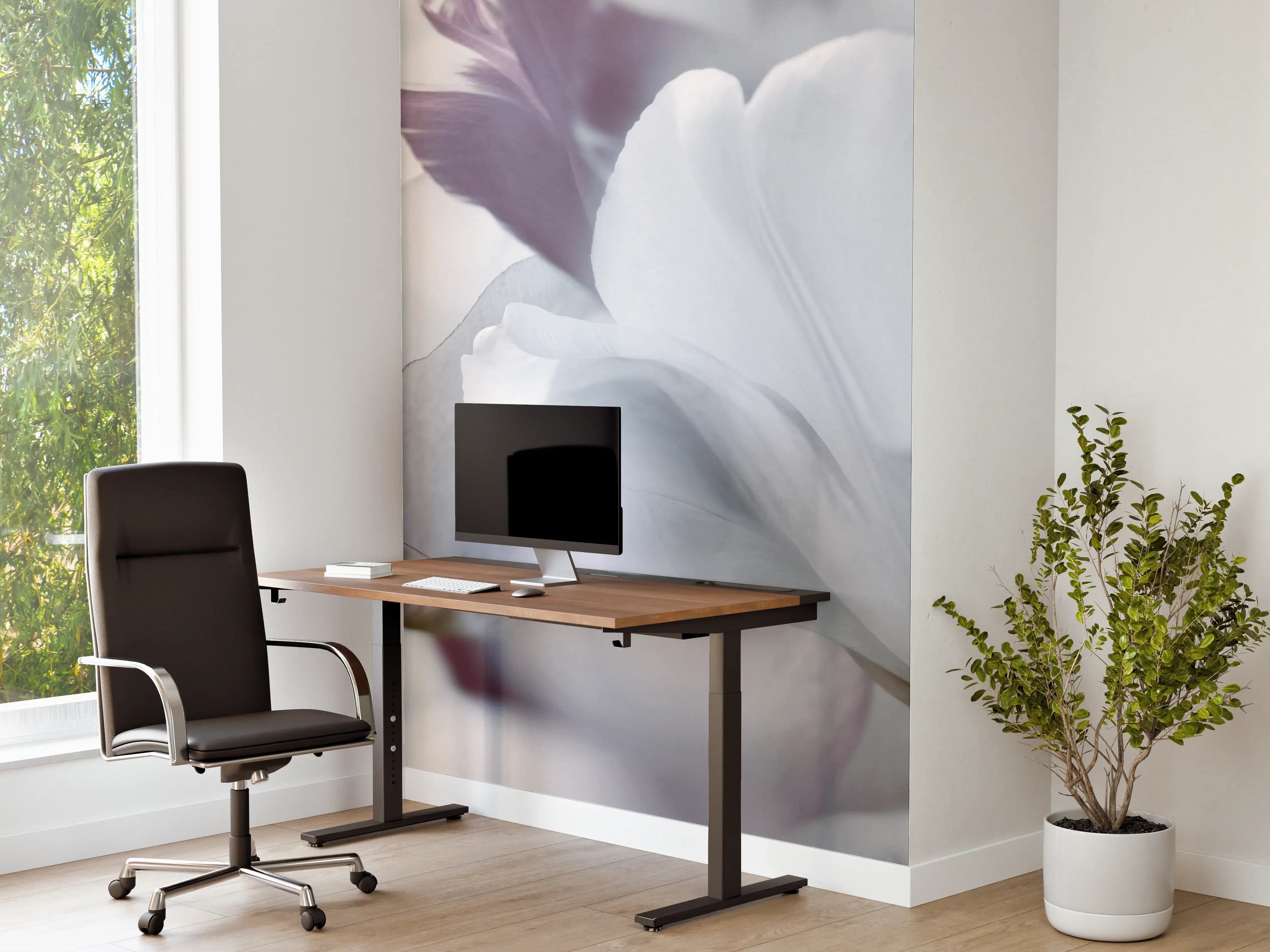 Büro Wandgestaltung - Weiße Tulpen