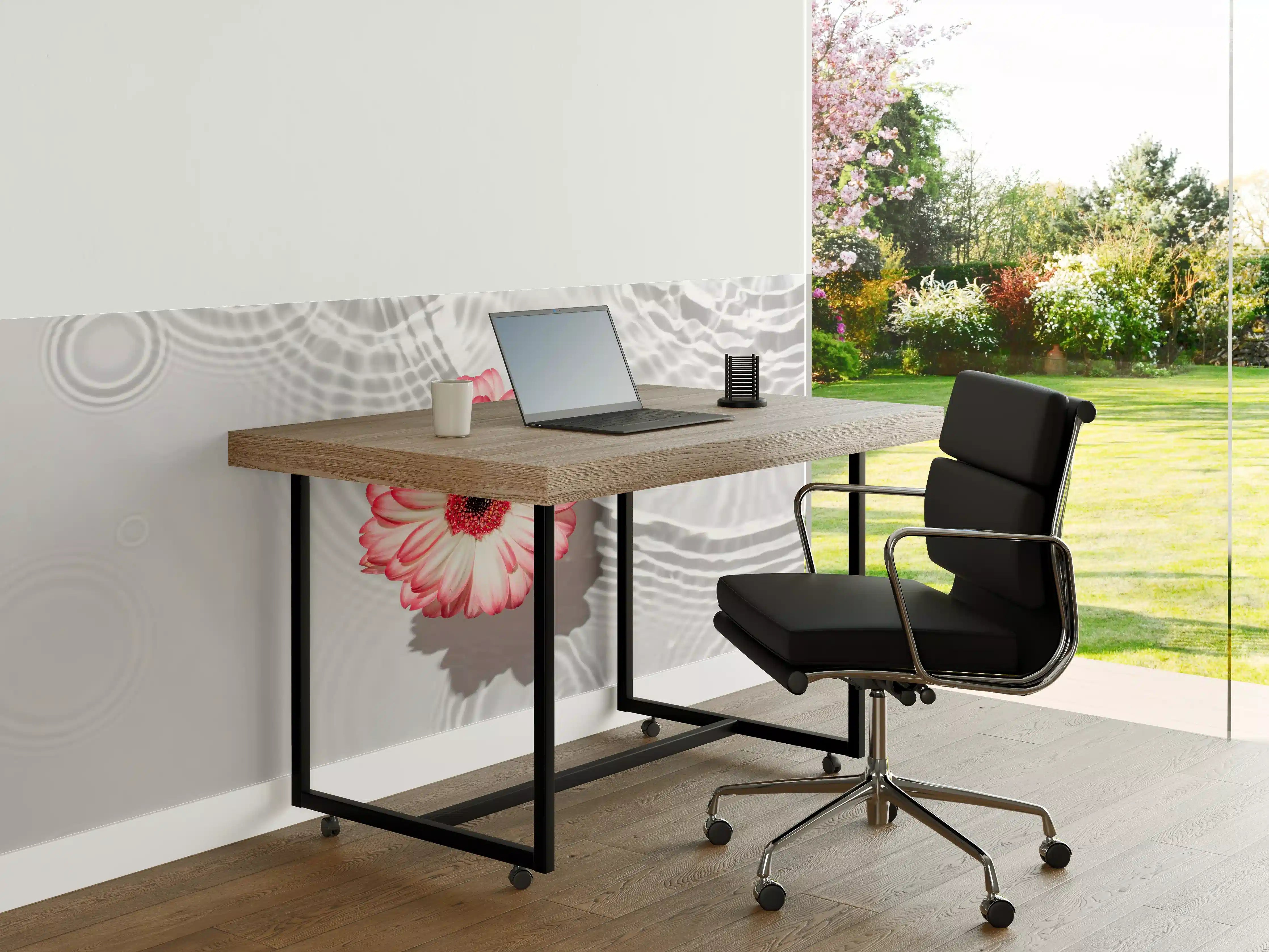 Büro Wandgestaltung - Weiße Wasserblume in Rosa