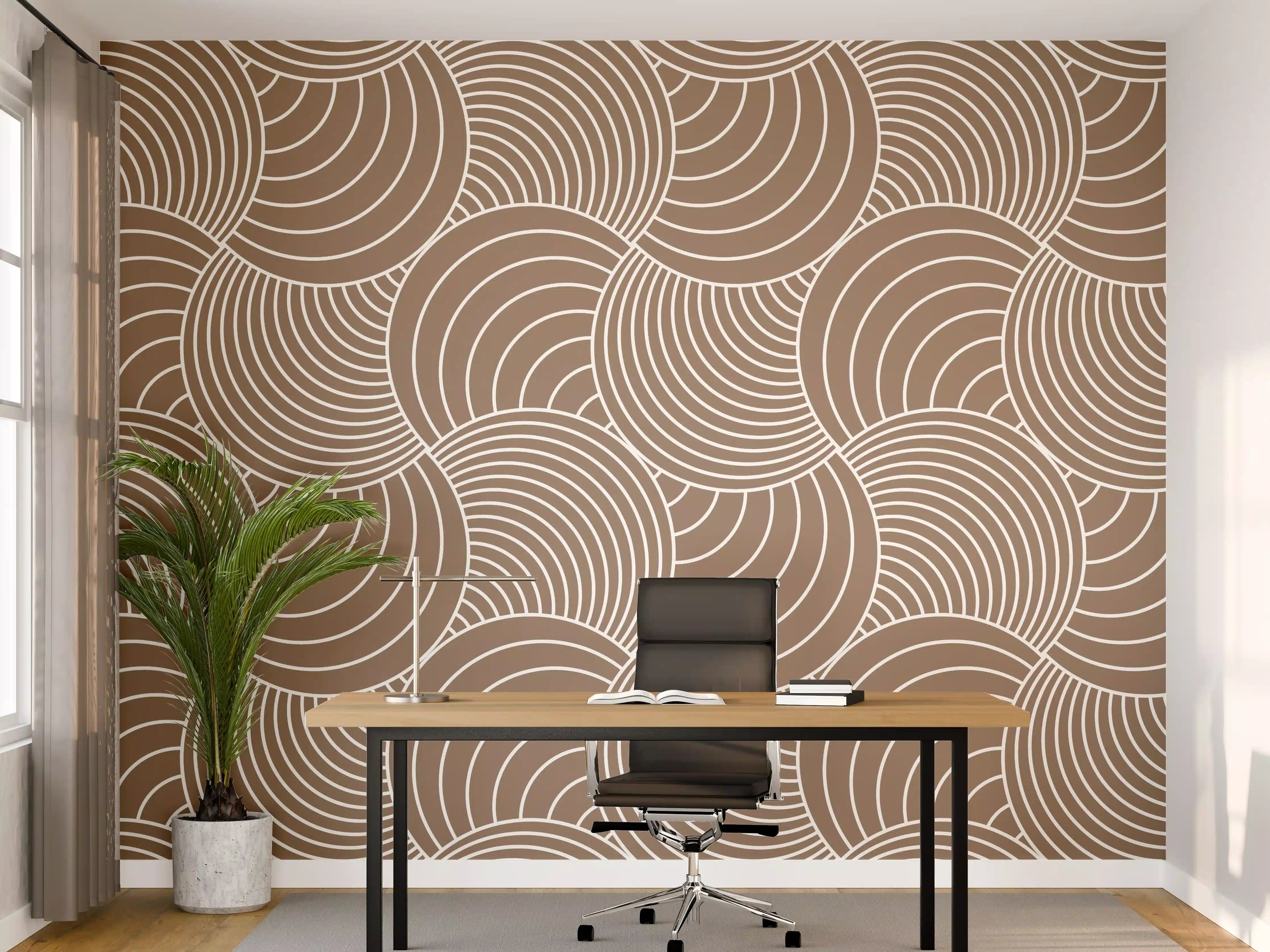 Büro Wandgestaltung - Weiße Wellenmuster-Textur mit sanften Graunuancen