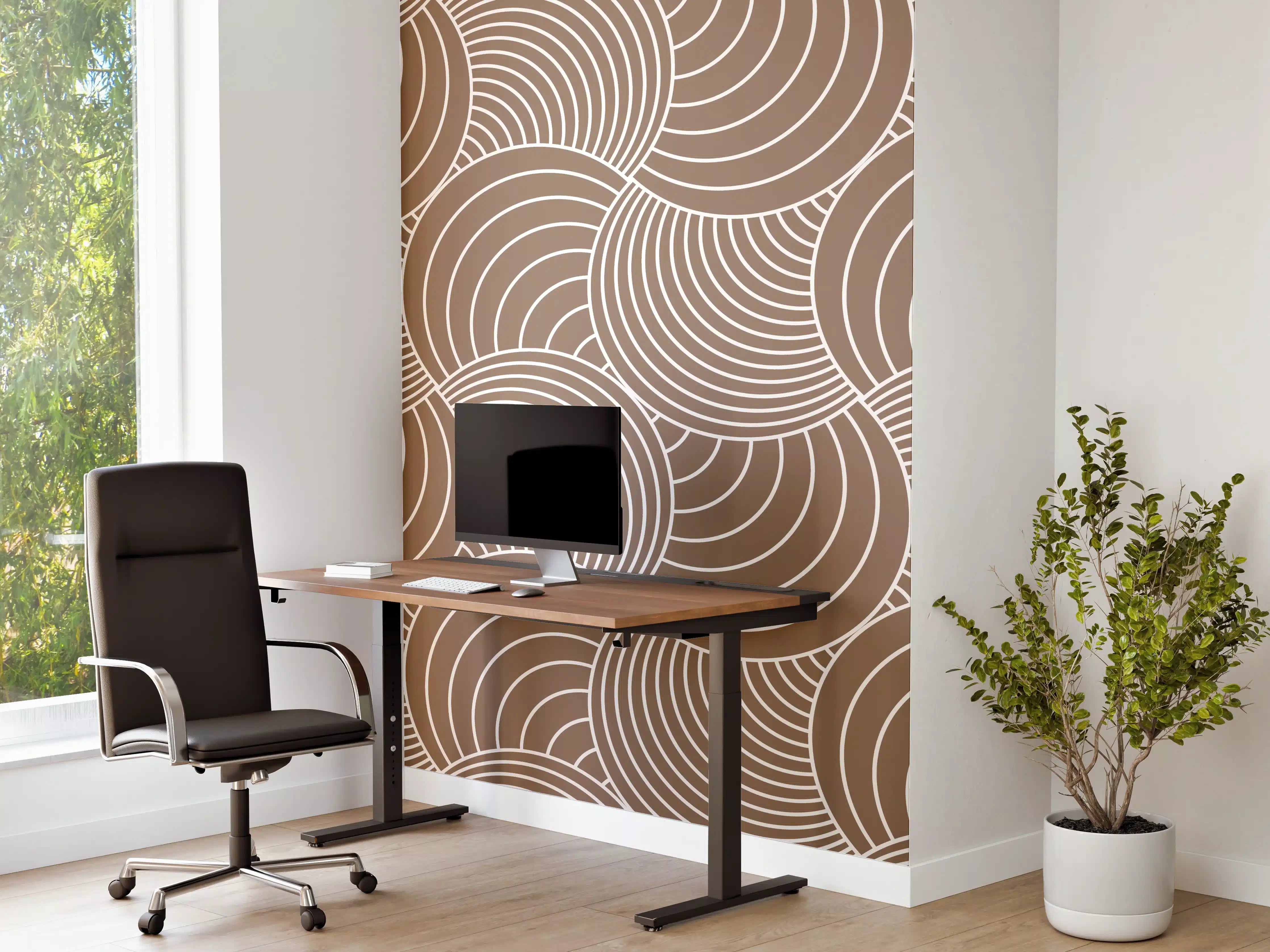 Büro Wandgestaltung - Weiße Wellenmuster-Textur mit sanften Graunuancen