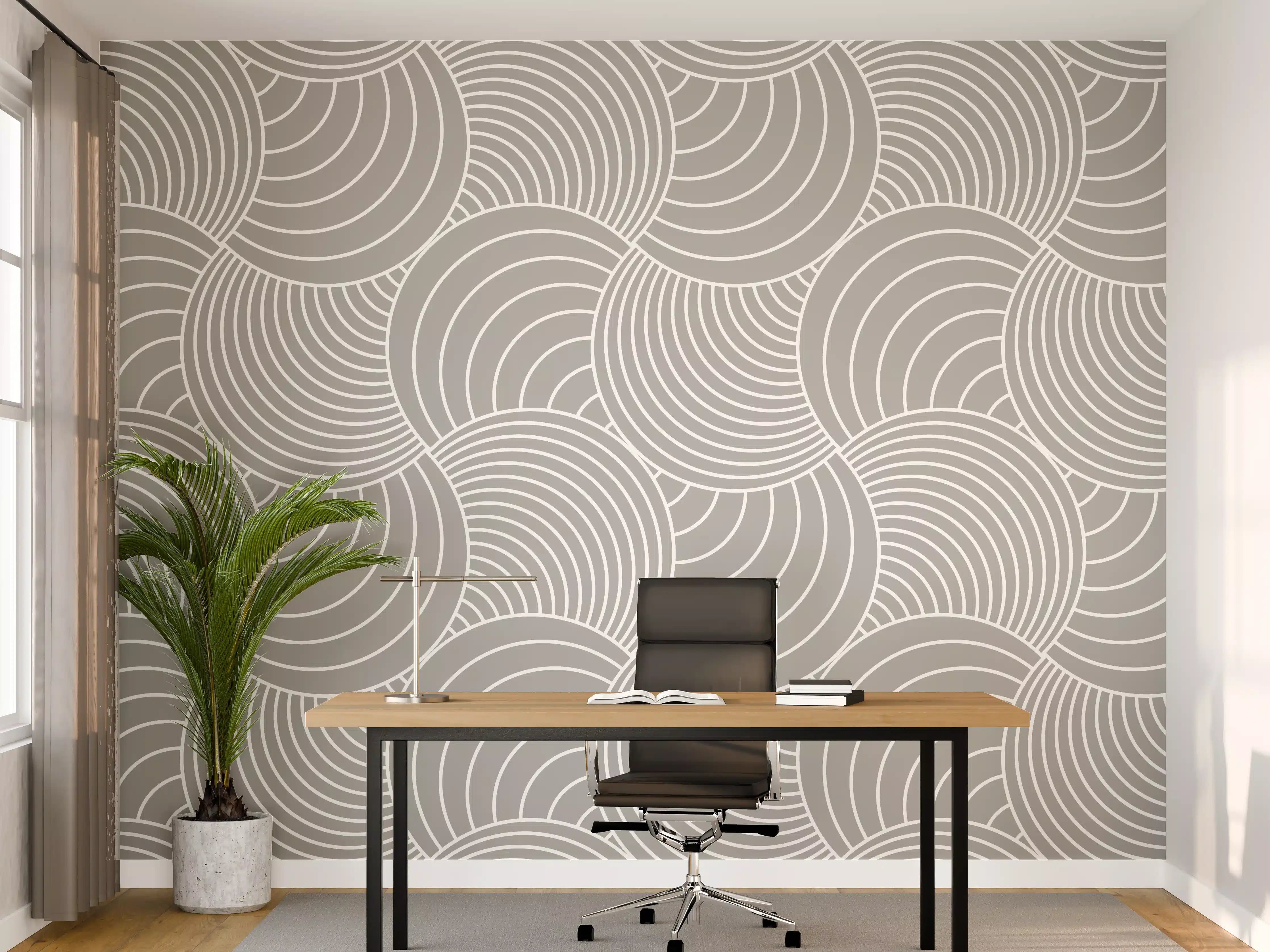 Büro Wandgestaltung - Weiße, graue Wellenmuster-Textur