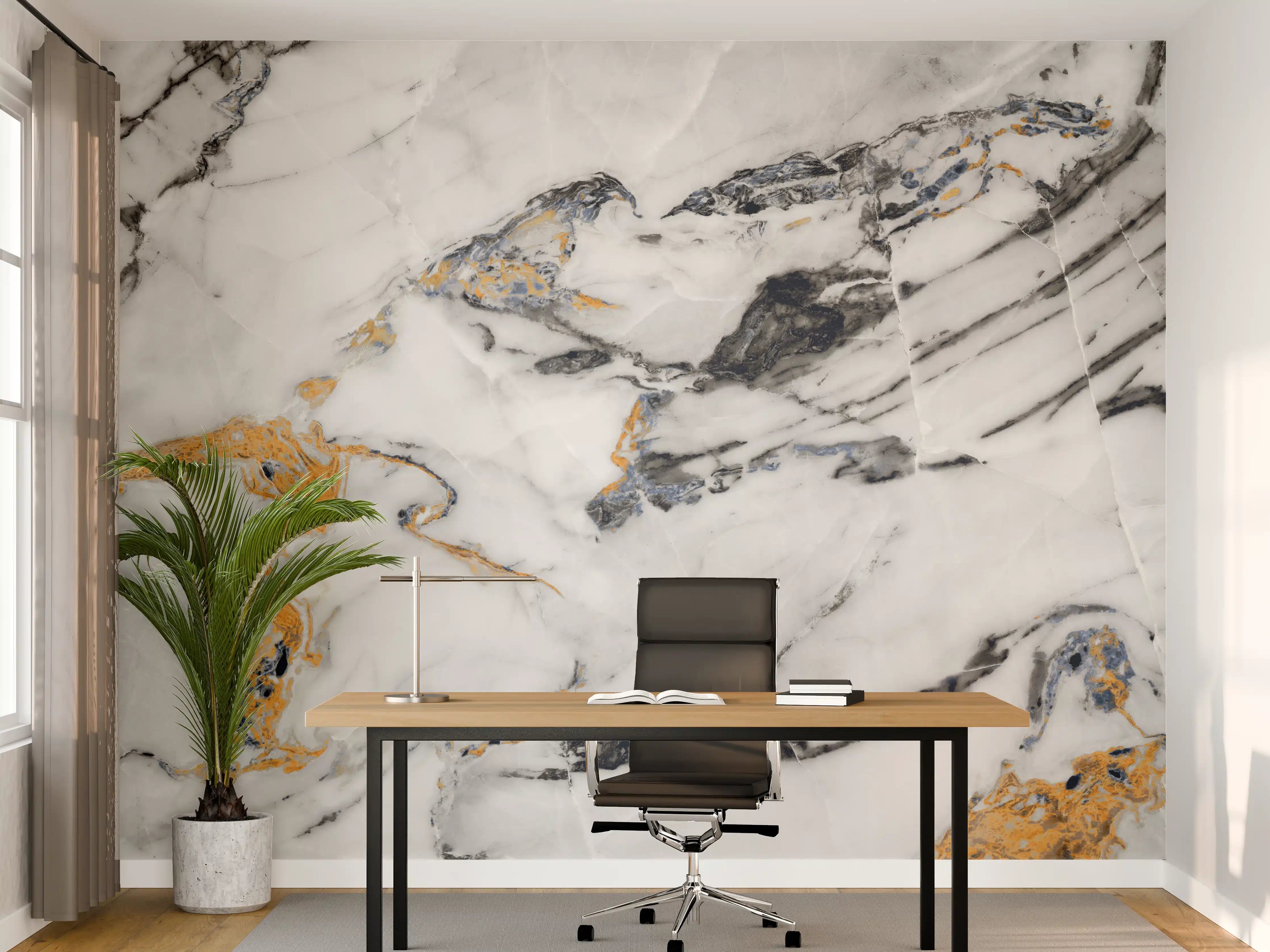 Büro Wandgestaltung - Weißer Carrara Statuario Marmor