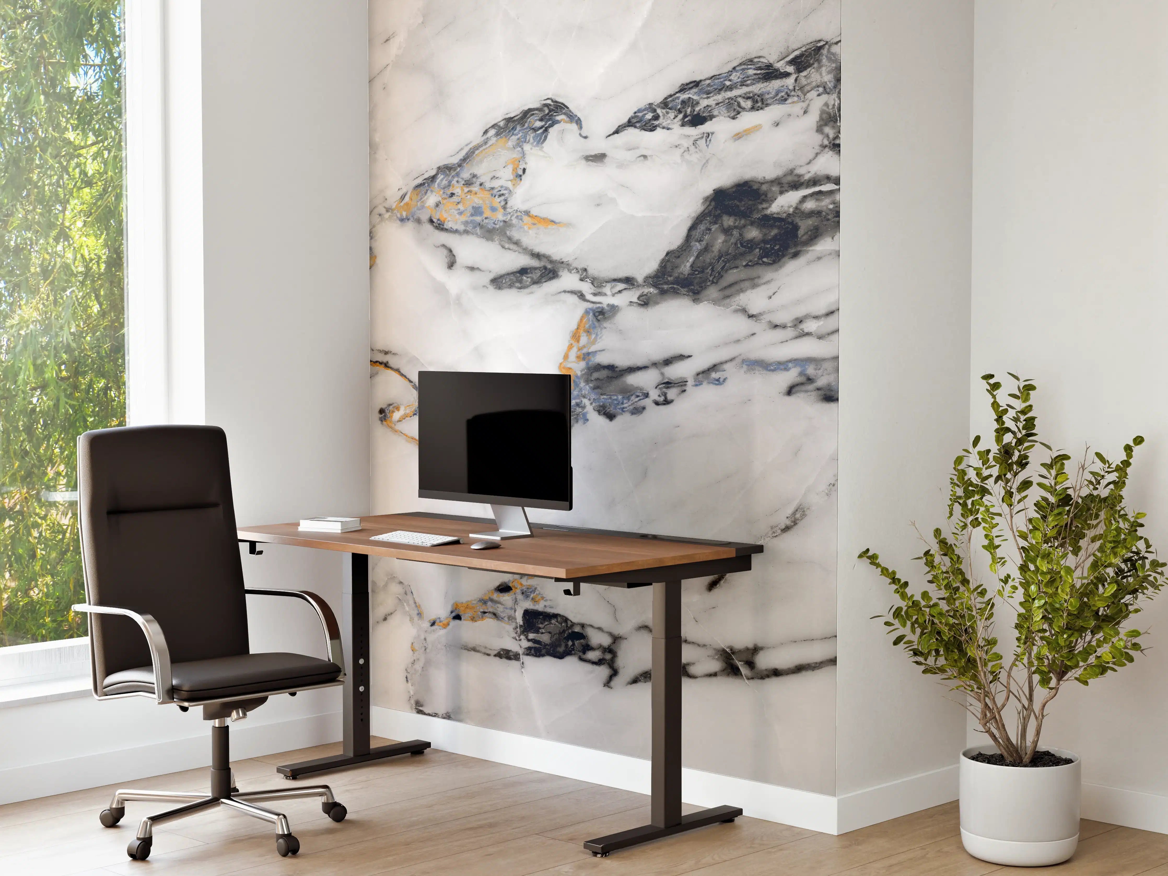 Büro Wandgestaltung - Weißer Carrara Statuario Marmor