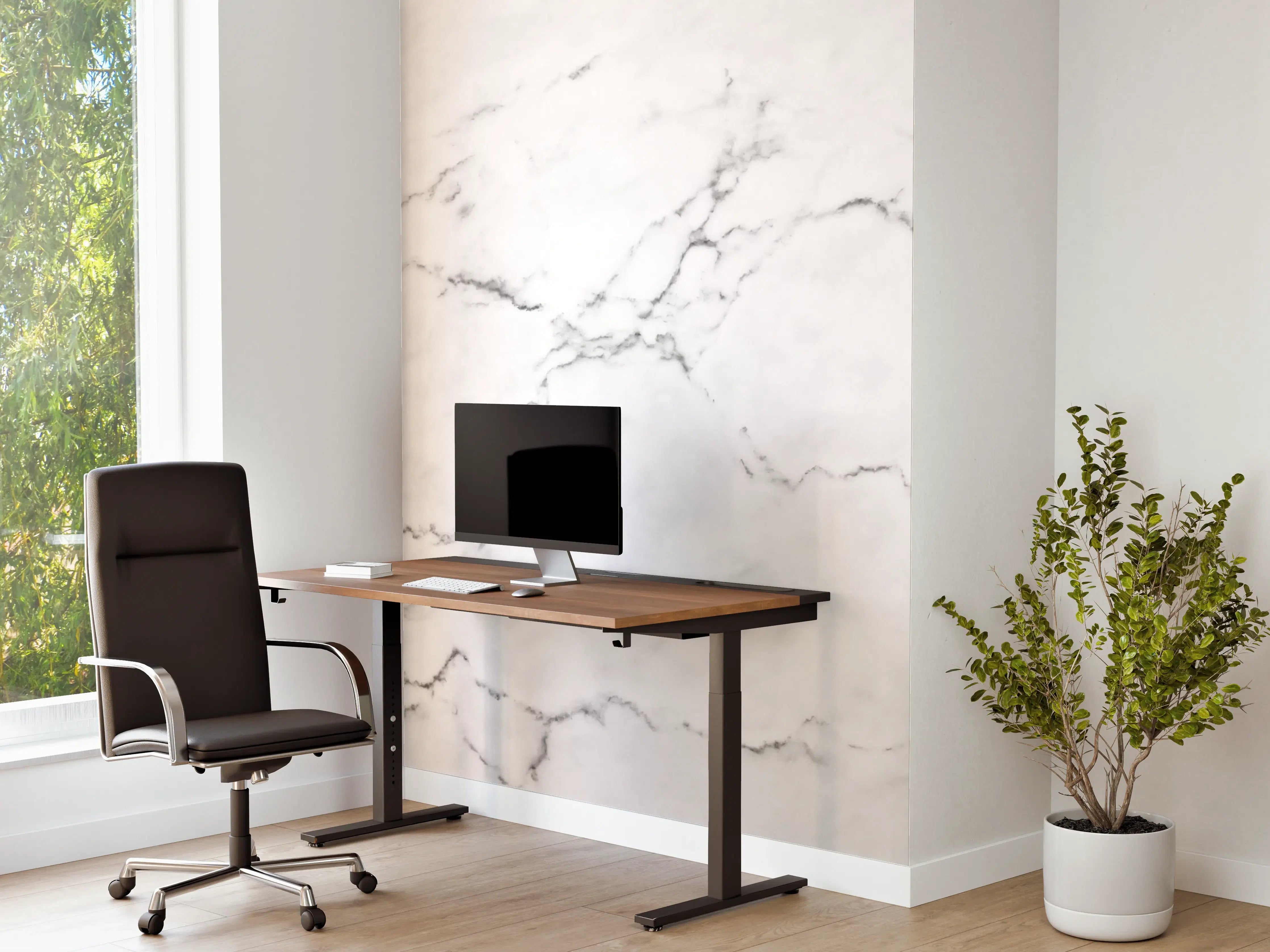 Büro Wandgestaltung - Weißer Marmor