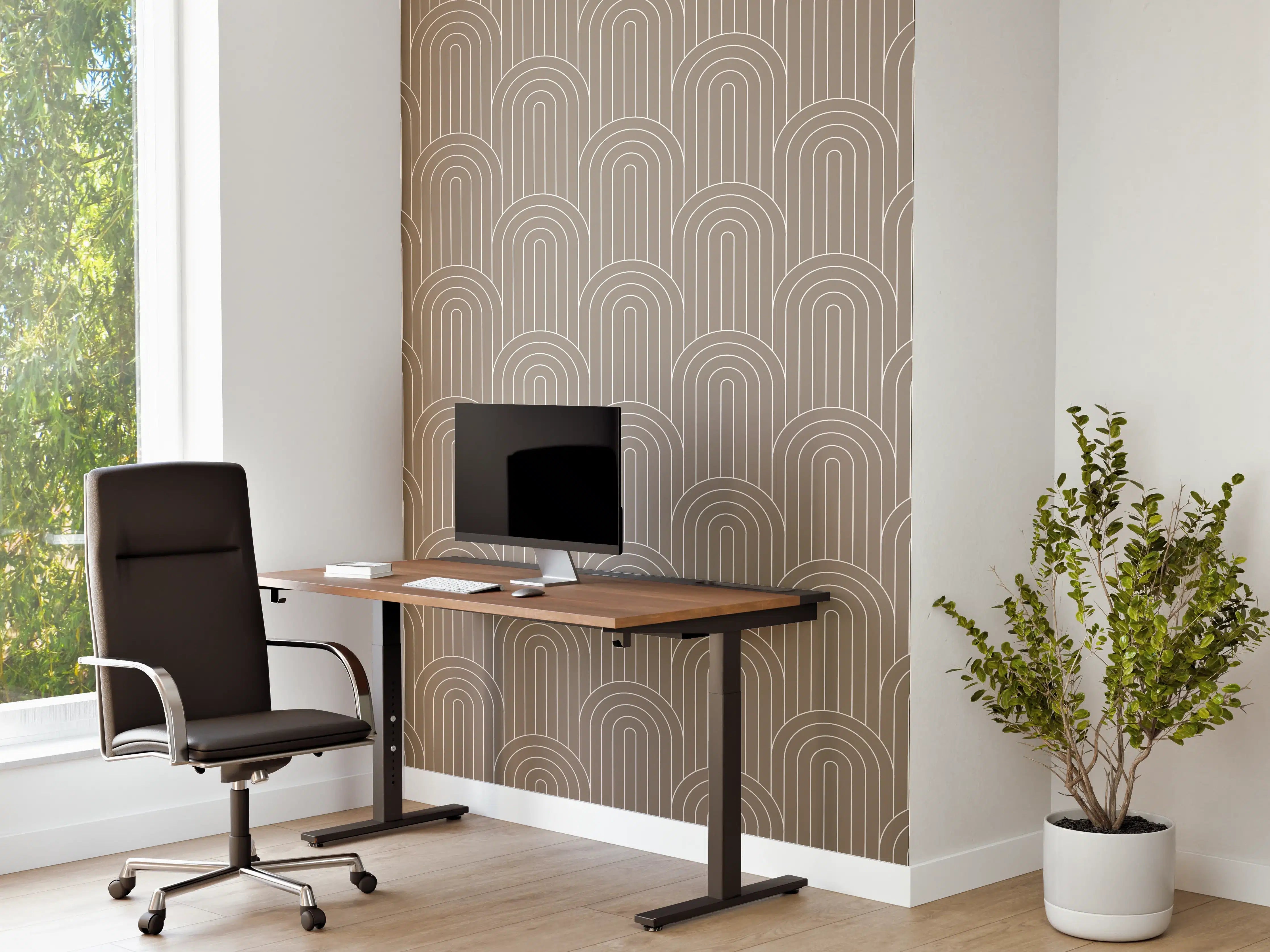 Büro Wandgestaltung - Weißer Marmor mit zarten Grau- und Beigetönen