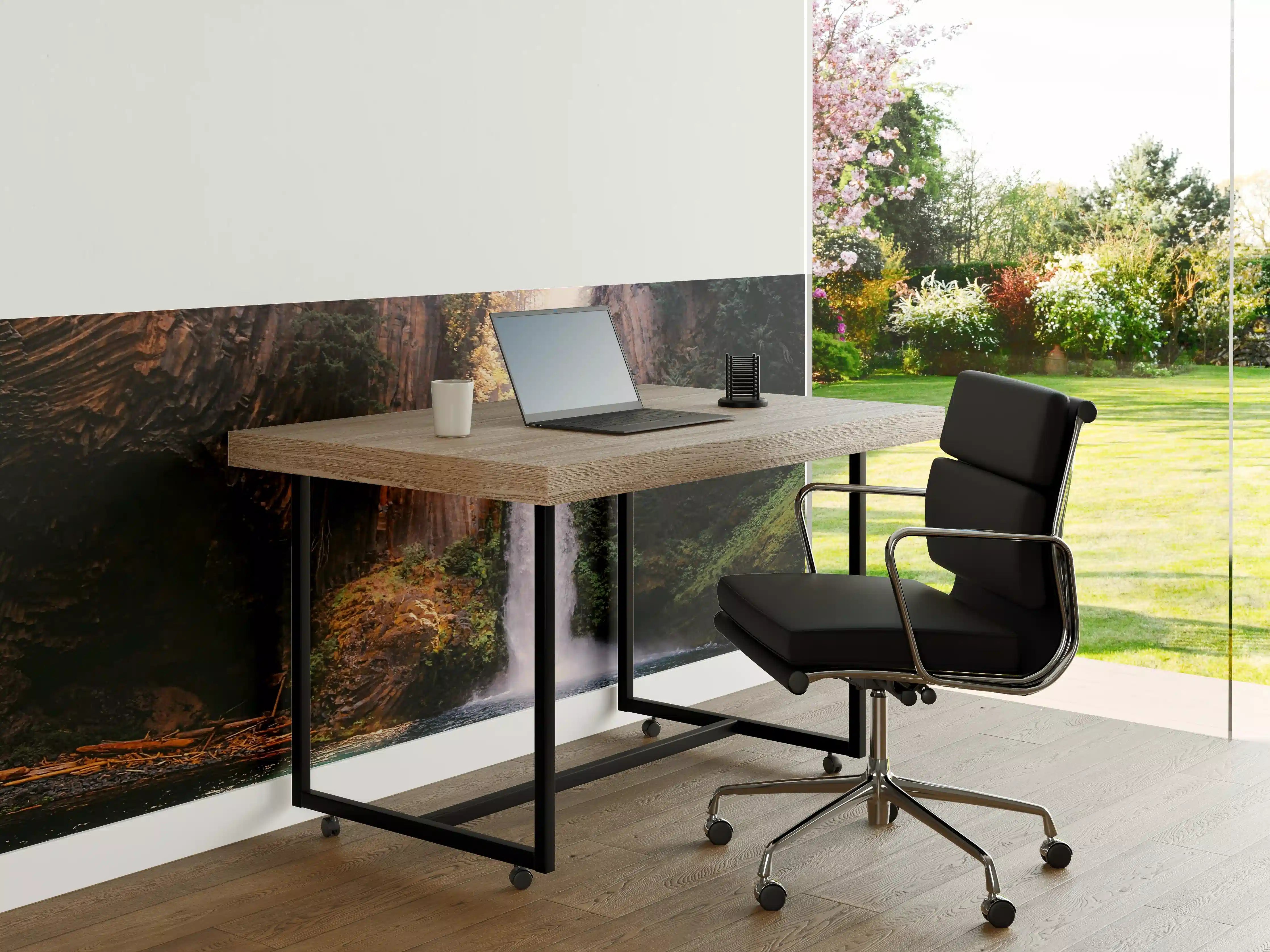 Büro Wandgestaltung - Weißer Wasserfall im Grau-Fransich