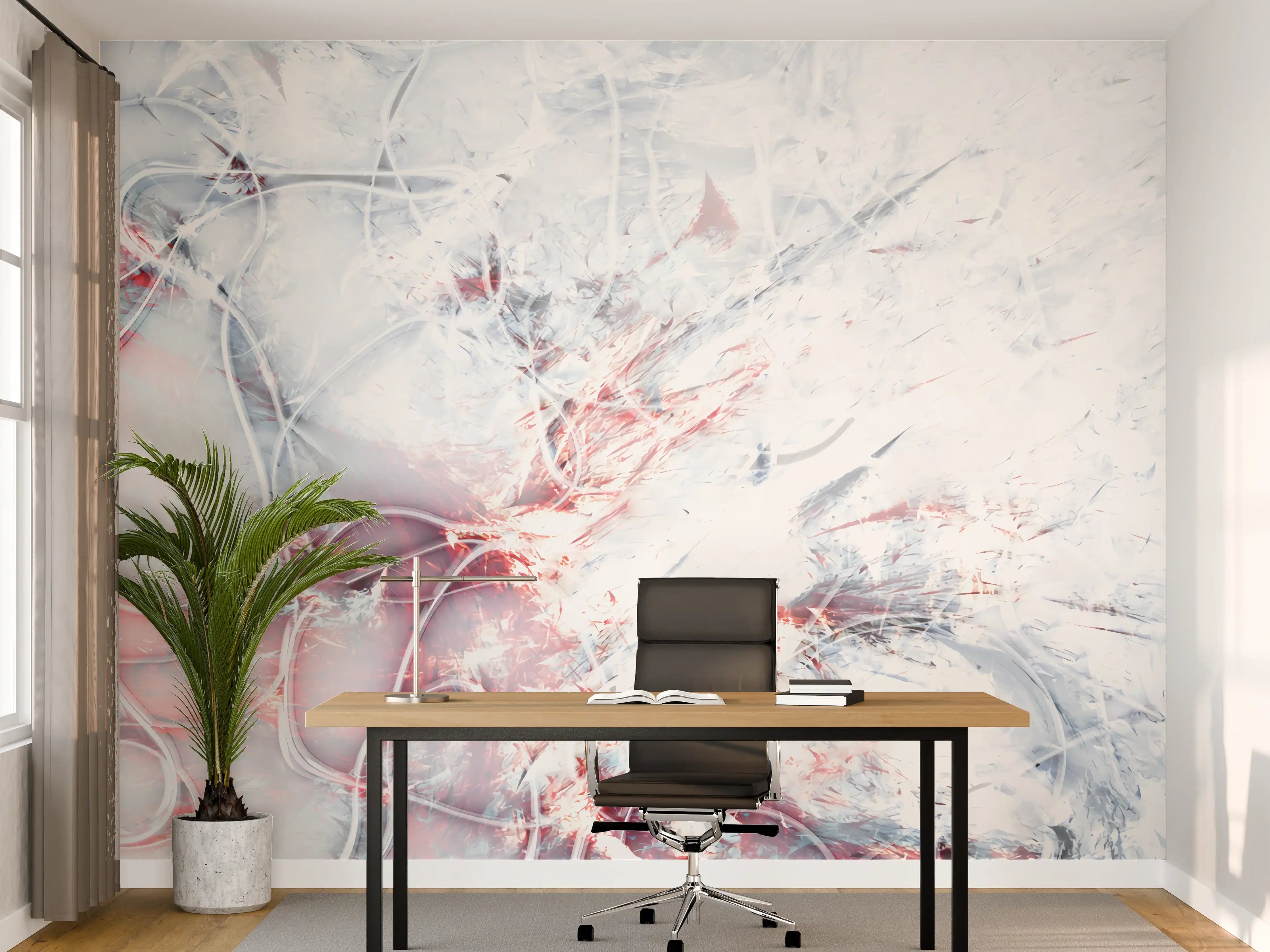 Büro Wandgestaltung - Weißes Interieur mit moderner Textur