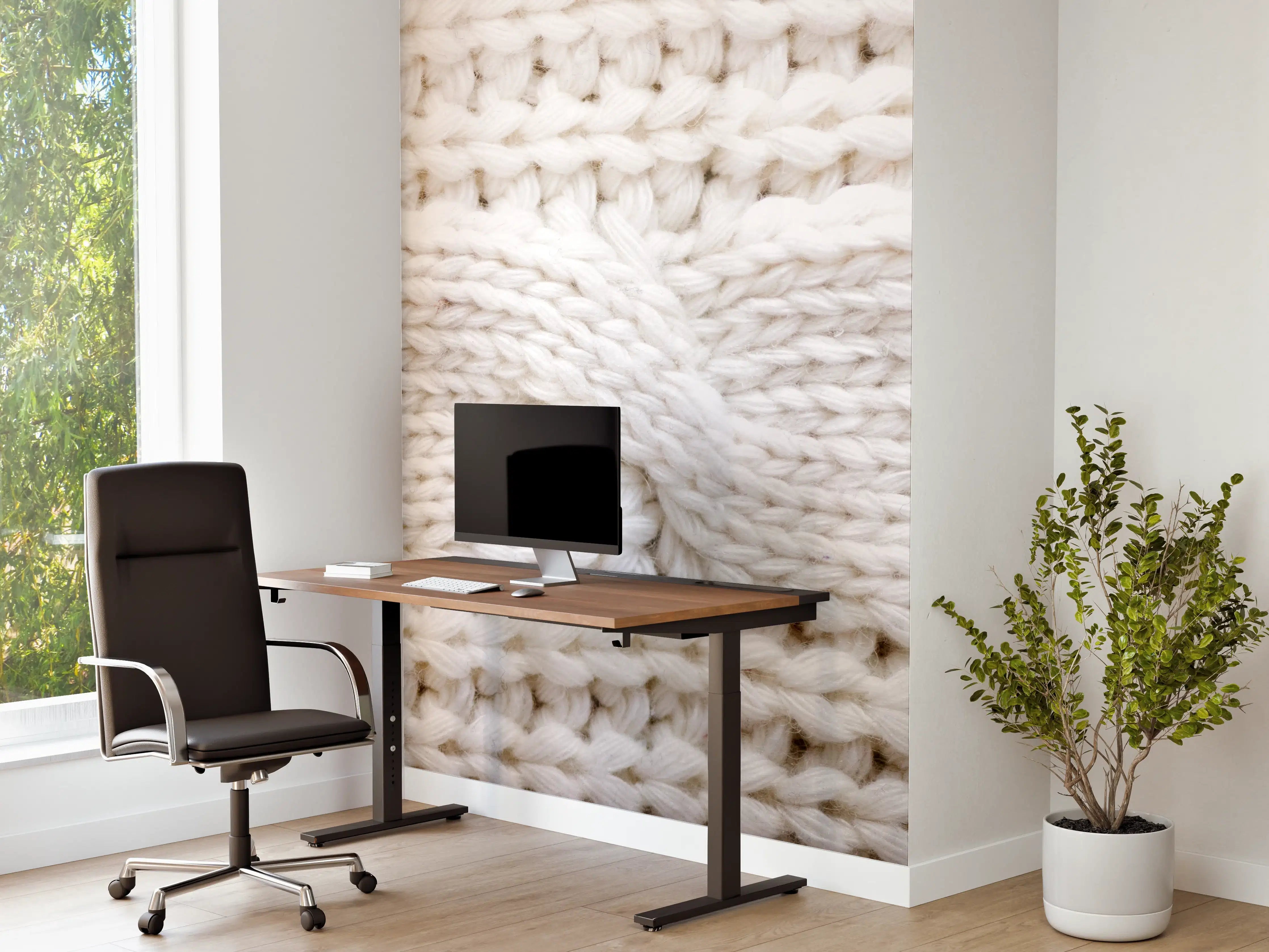 Büro Wandgestaltung - Weißes Wollstrickmuster