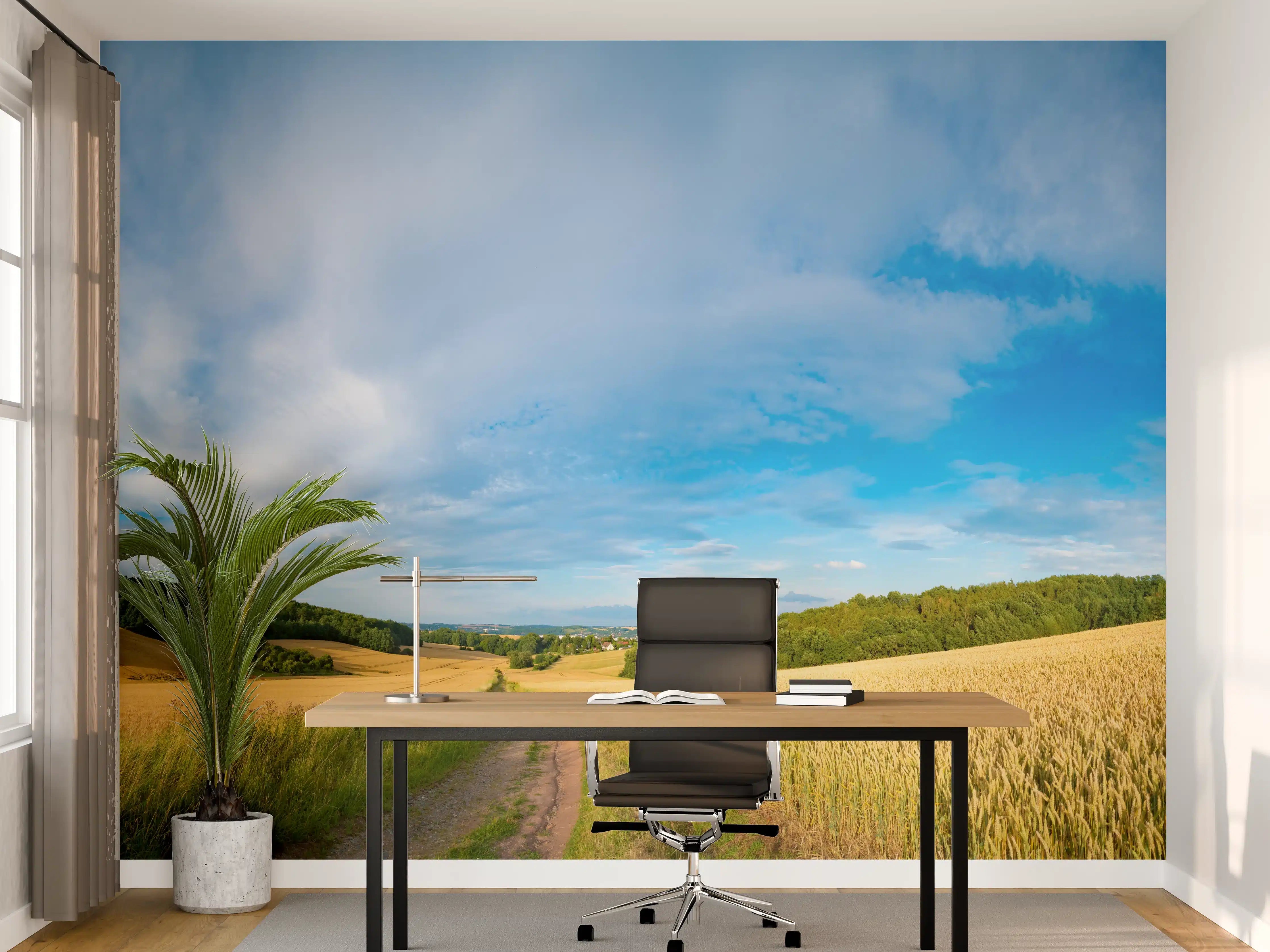 Büro Wandgestaltung - Weizenfeldes am Morgen - Kansas