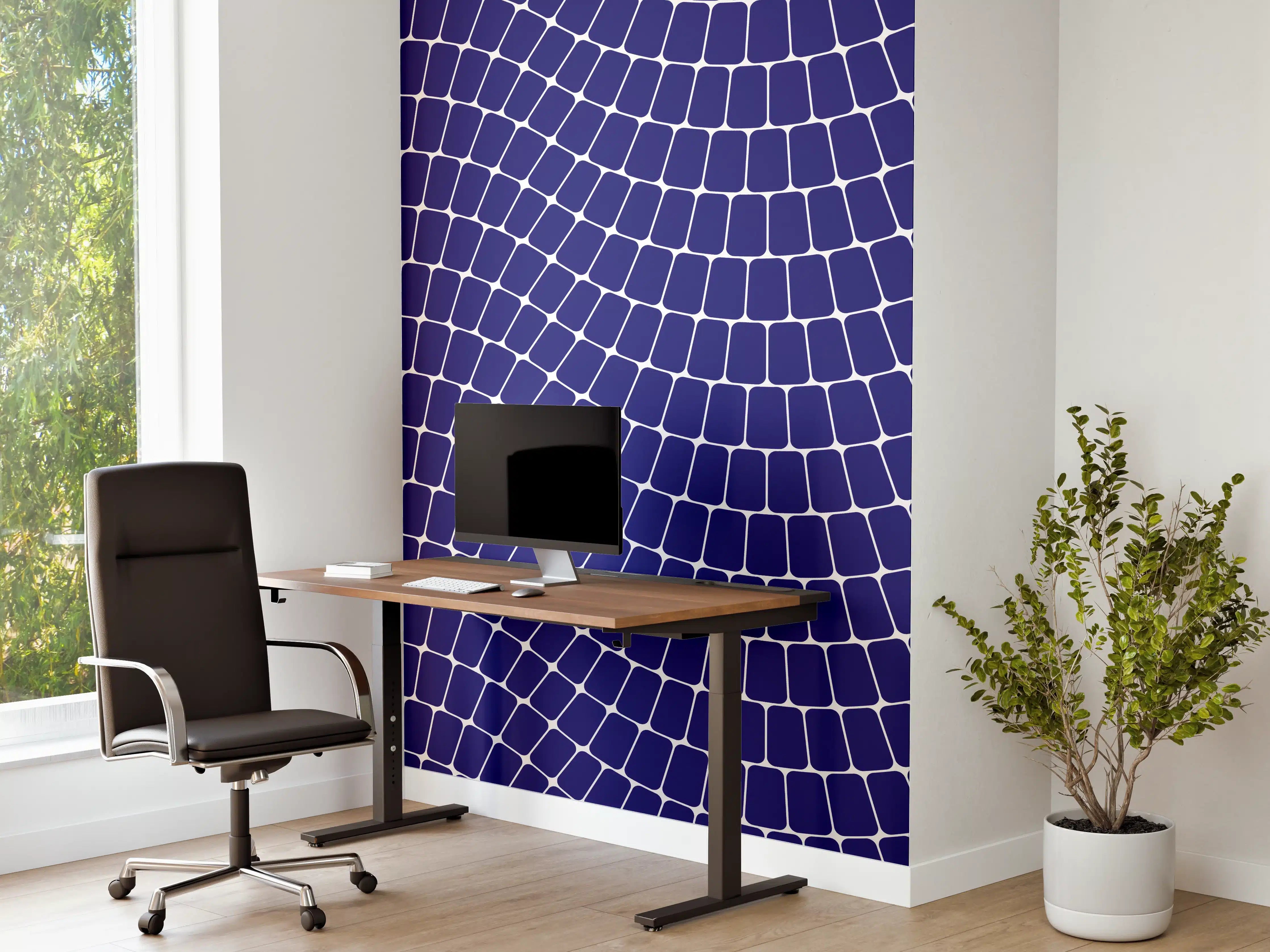 Büro Wandgestaltung - Wellen in Sinuoso Zaffiro