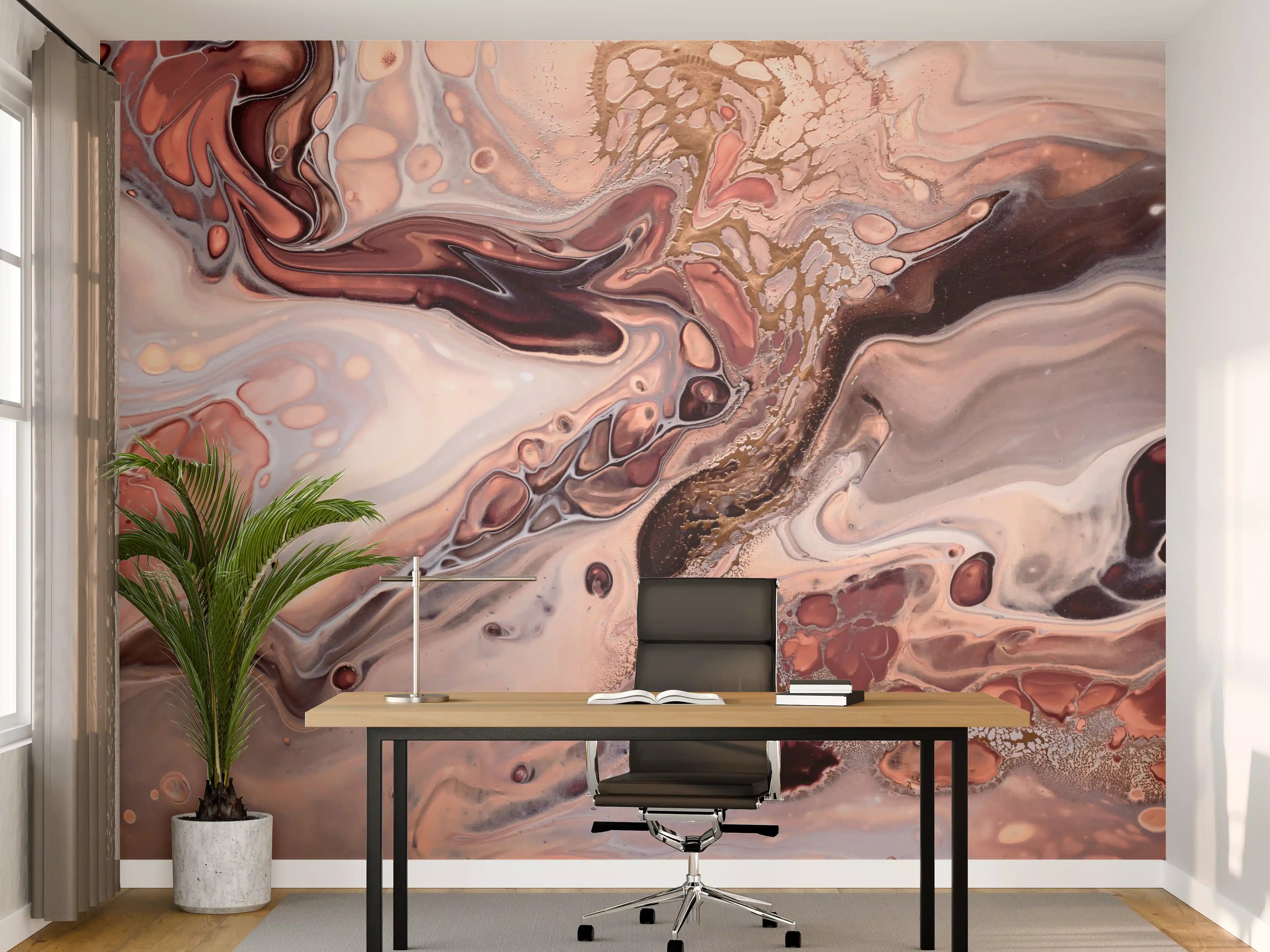 Büro Wandgestaltung - Wellen und Blasen - Acryl-Flüssigkunst