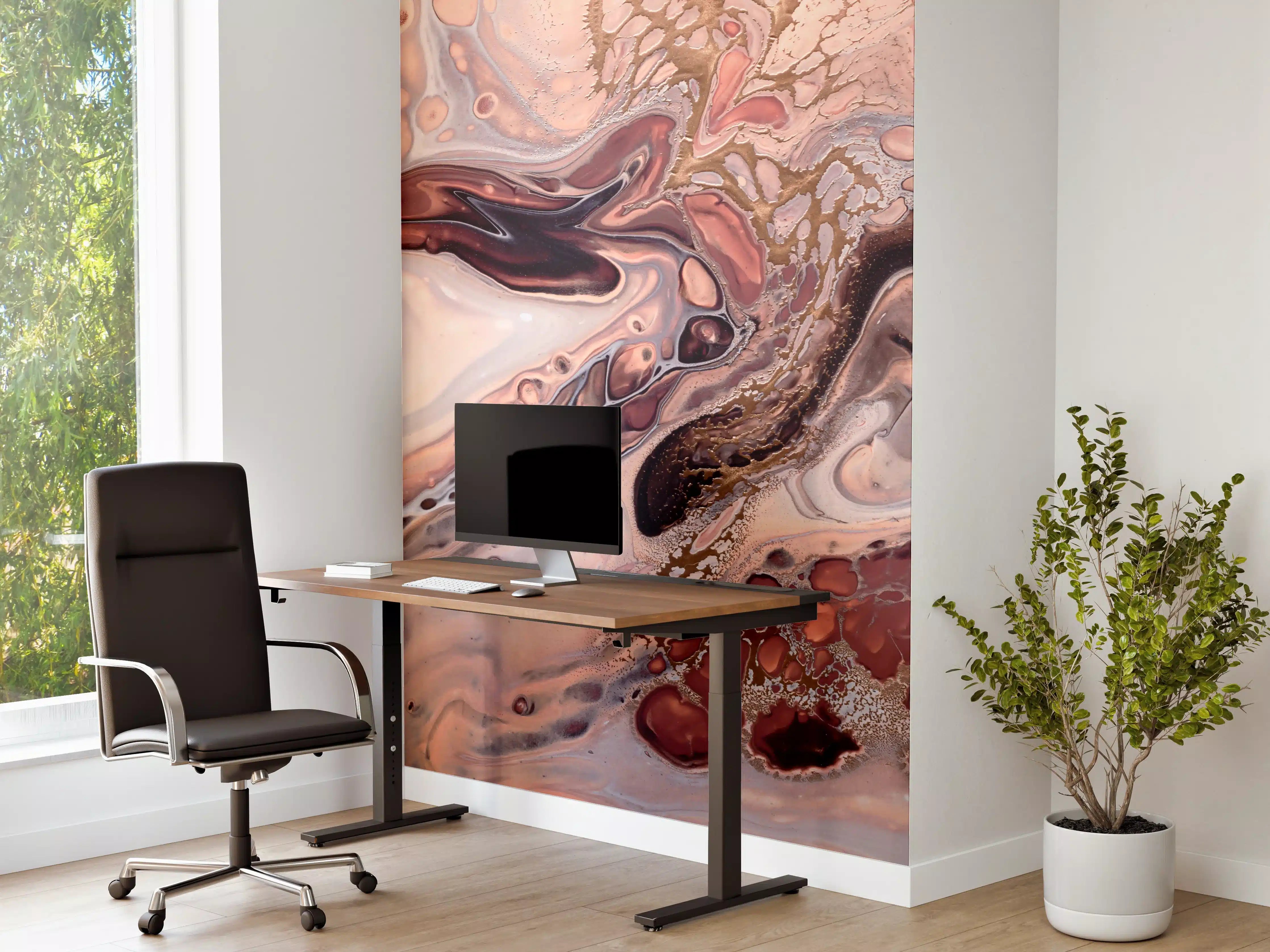 Büro Wandgestaltung - Wellen und Blasen - Acryl-Flüssigkunst