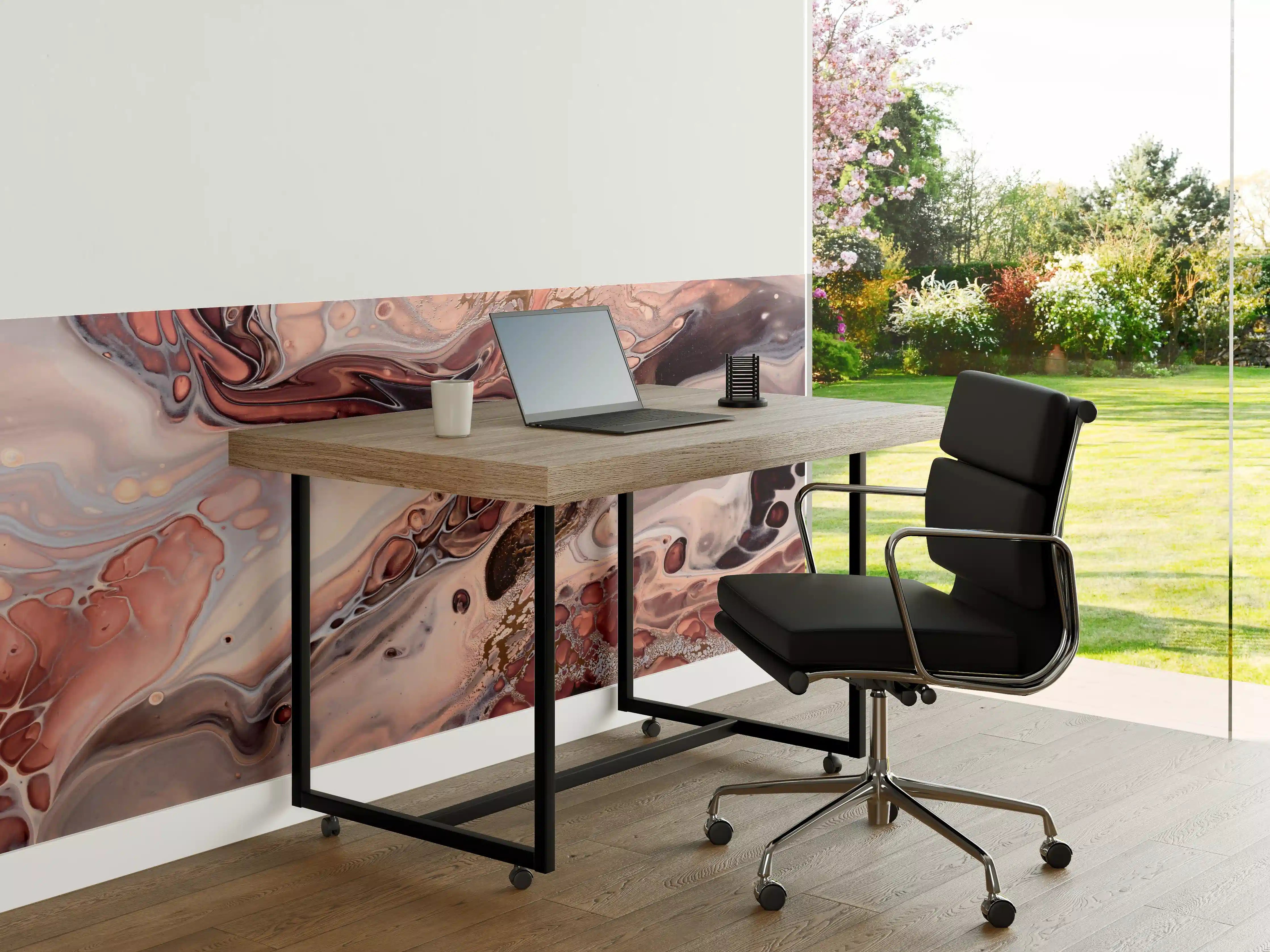 Büro Wandgestaltung - Wellen und Blasen - Acryl-Flüssigkunst