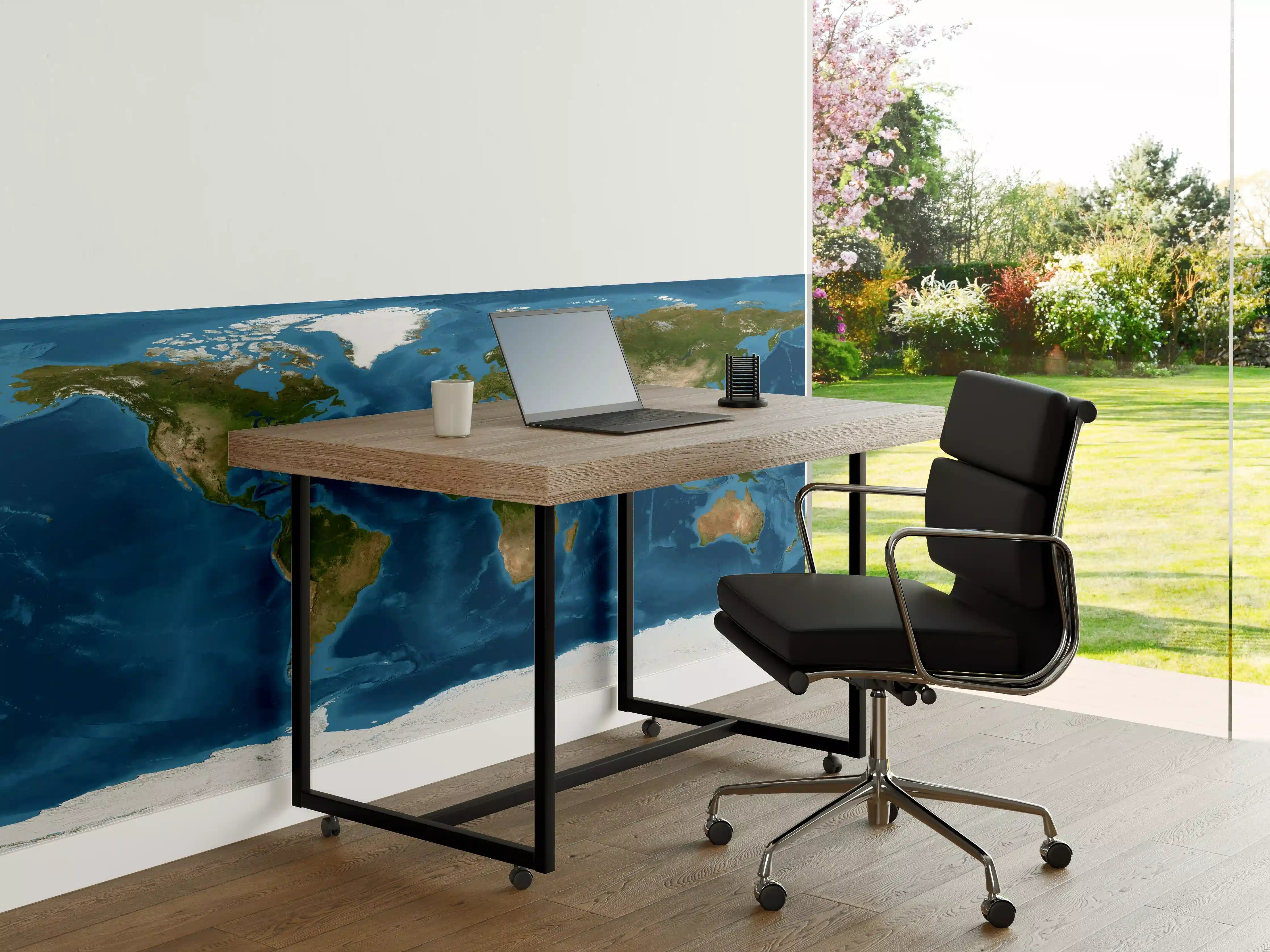 Büro Wandgestaltung - Weltkarte farbig
