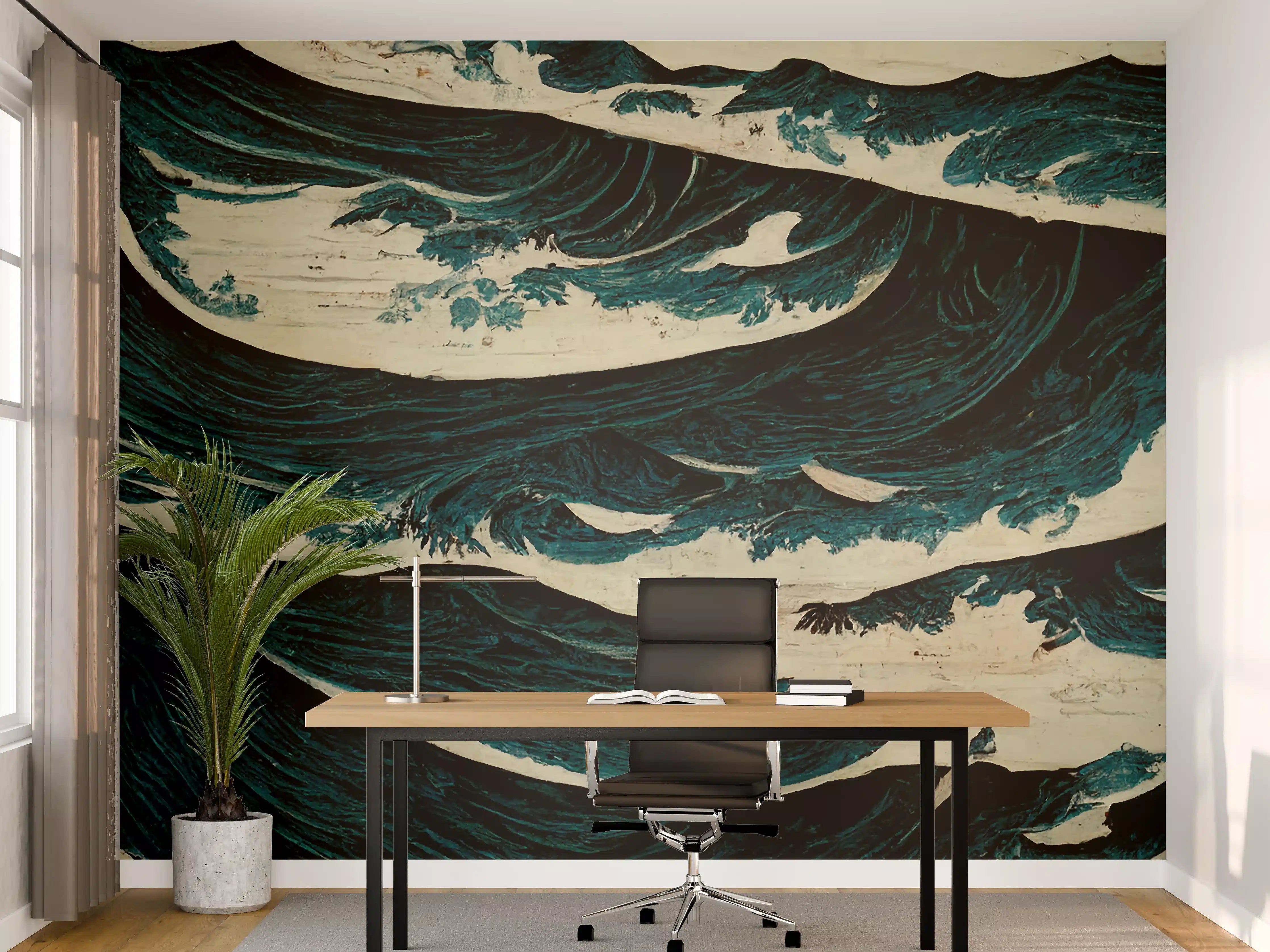 Büro Wandgestaltung - Wilde Wellen - Gemälde