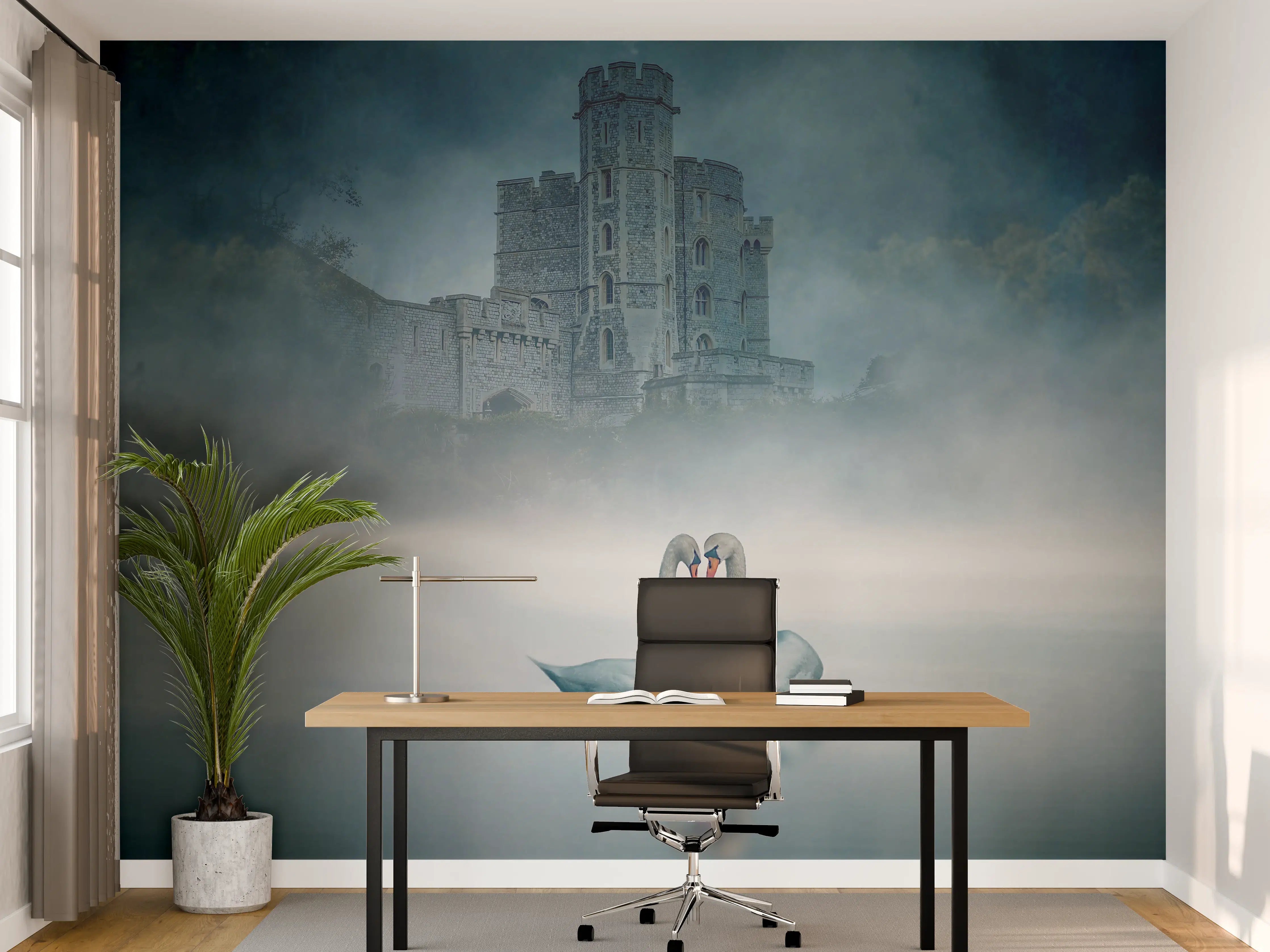Büro Wandgestaltung - Windsor Castle mit Schwan