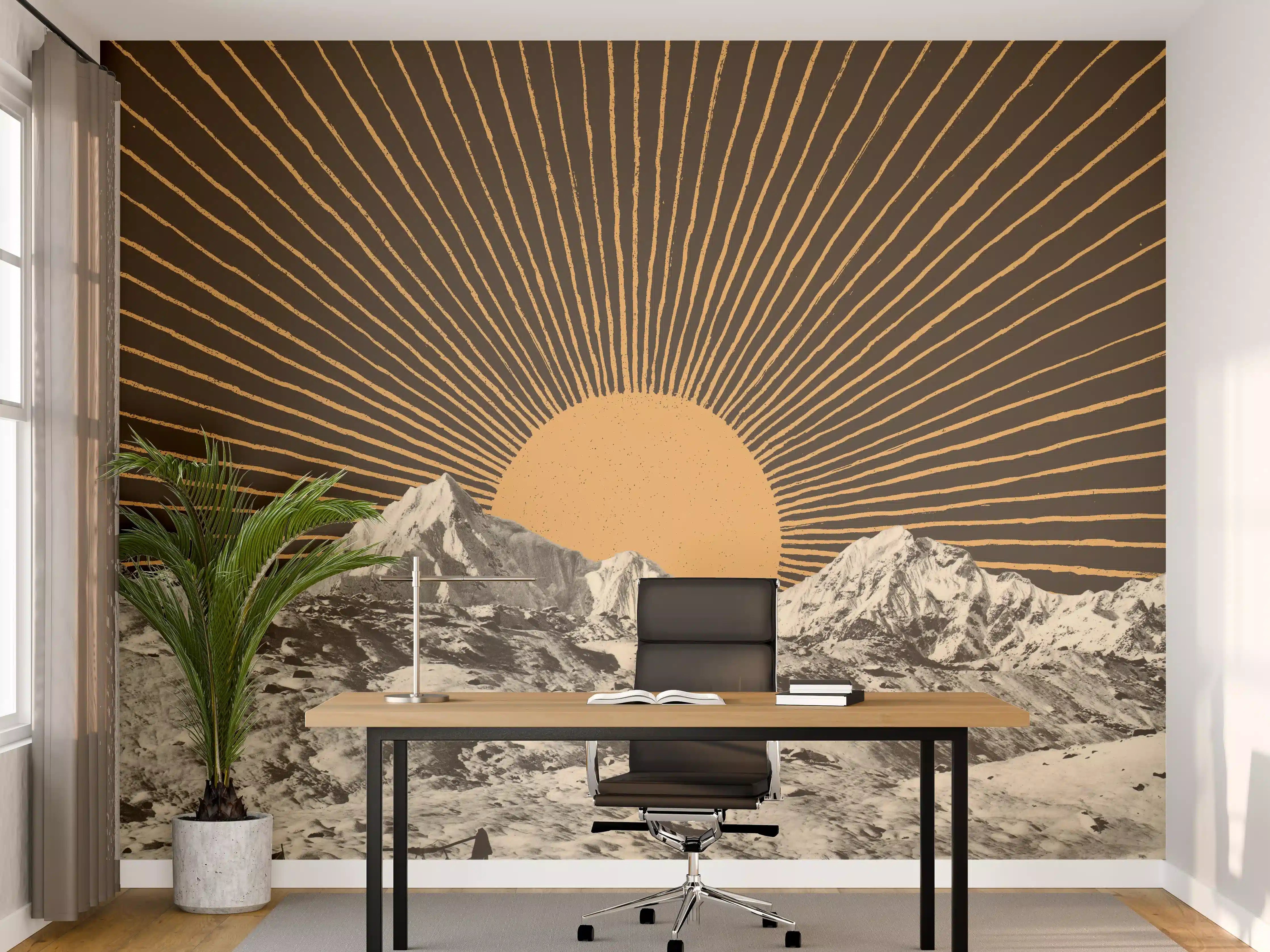 Büro Wandgestaltung - Winterberg Sonnenaufgang Kunst