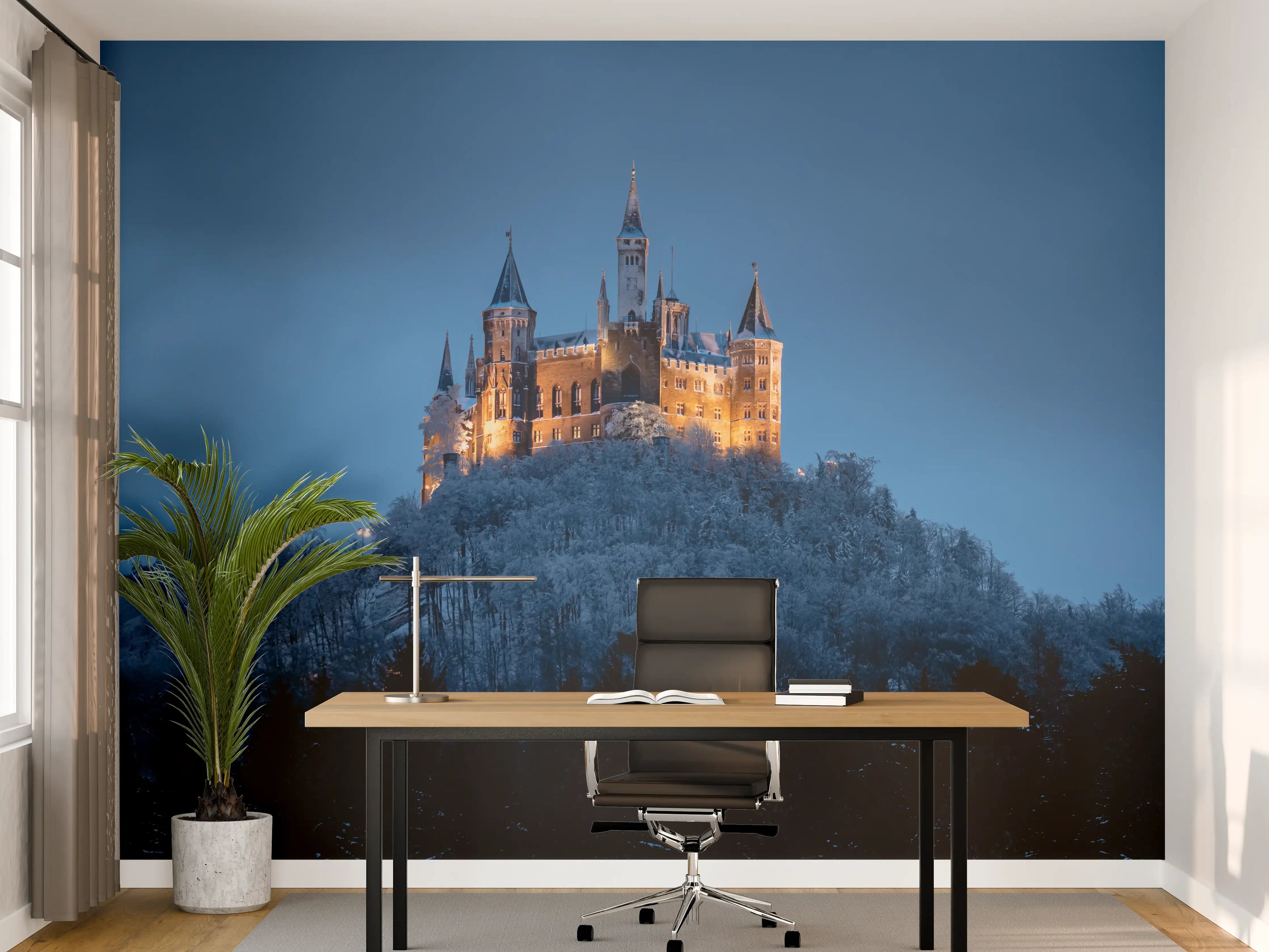 Büro Wandgestaltung - Winterliche Atmosphäre - Burg von Hohenzollern
