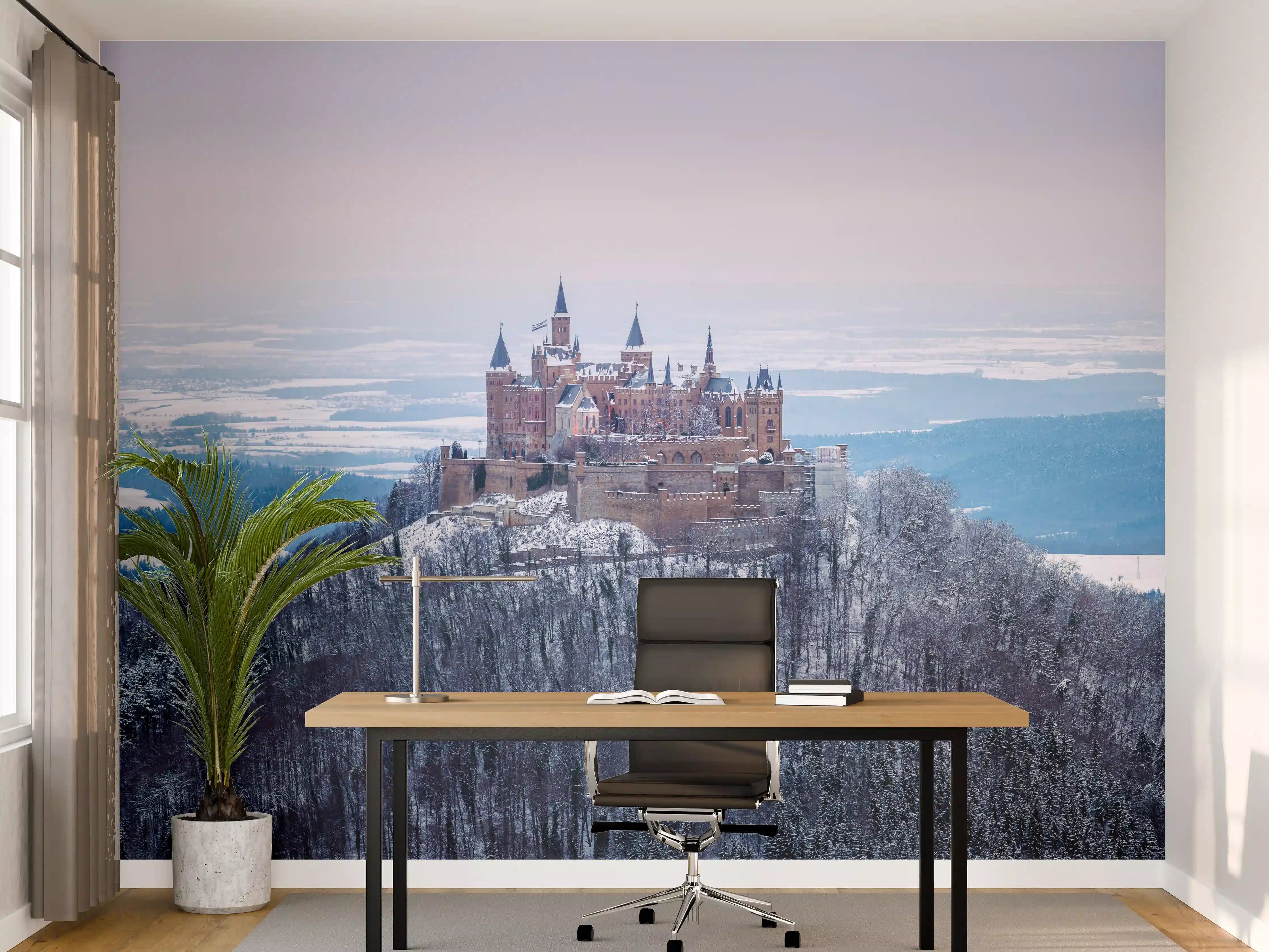 Büro Wandgestaltung - Winterliche Burg von Hohenzollern