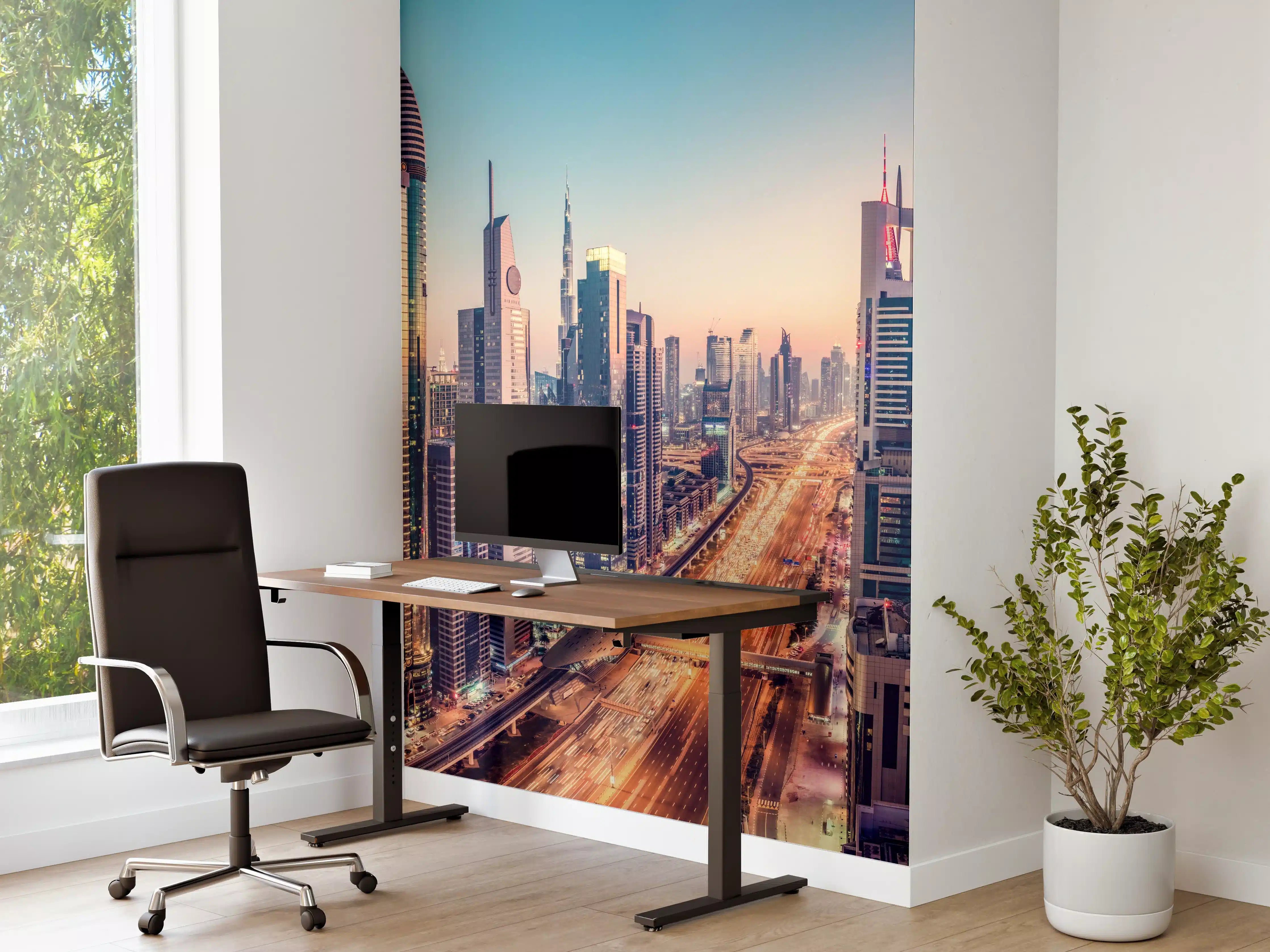 Büro Wandgestaltung - Wolkenkratzer - Hochhäuser in der Innenstadt von Dubai