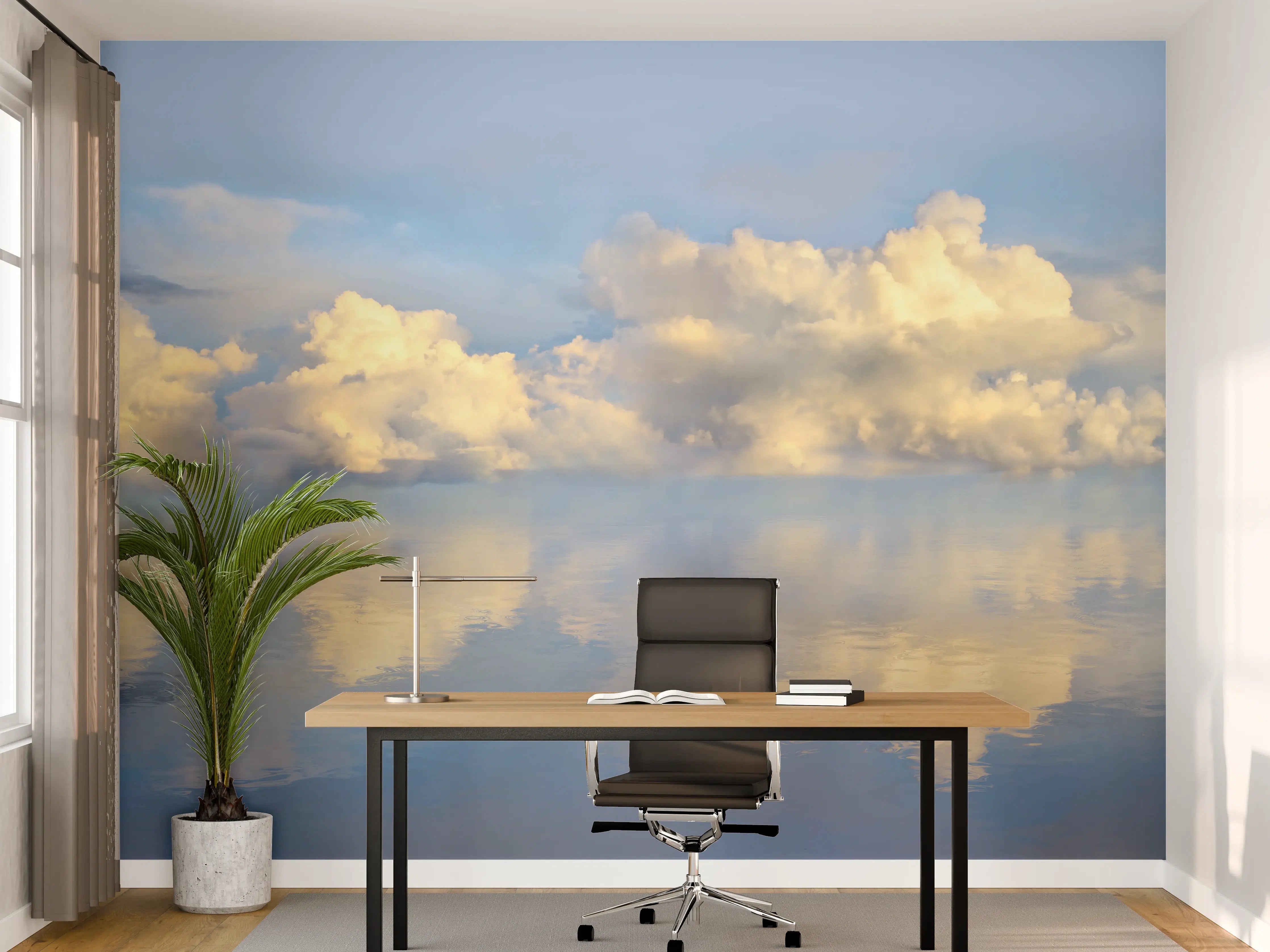 Büro Wandgestaltung - Wolkenmeer mit spiegelnder Wasseroberfläche