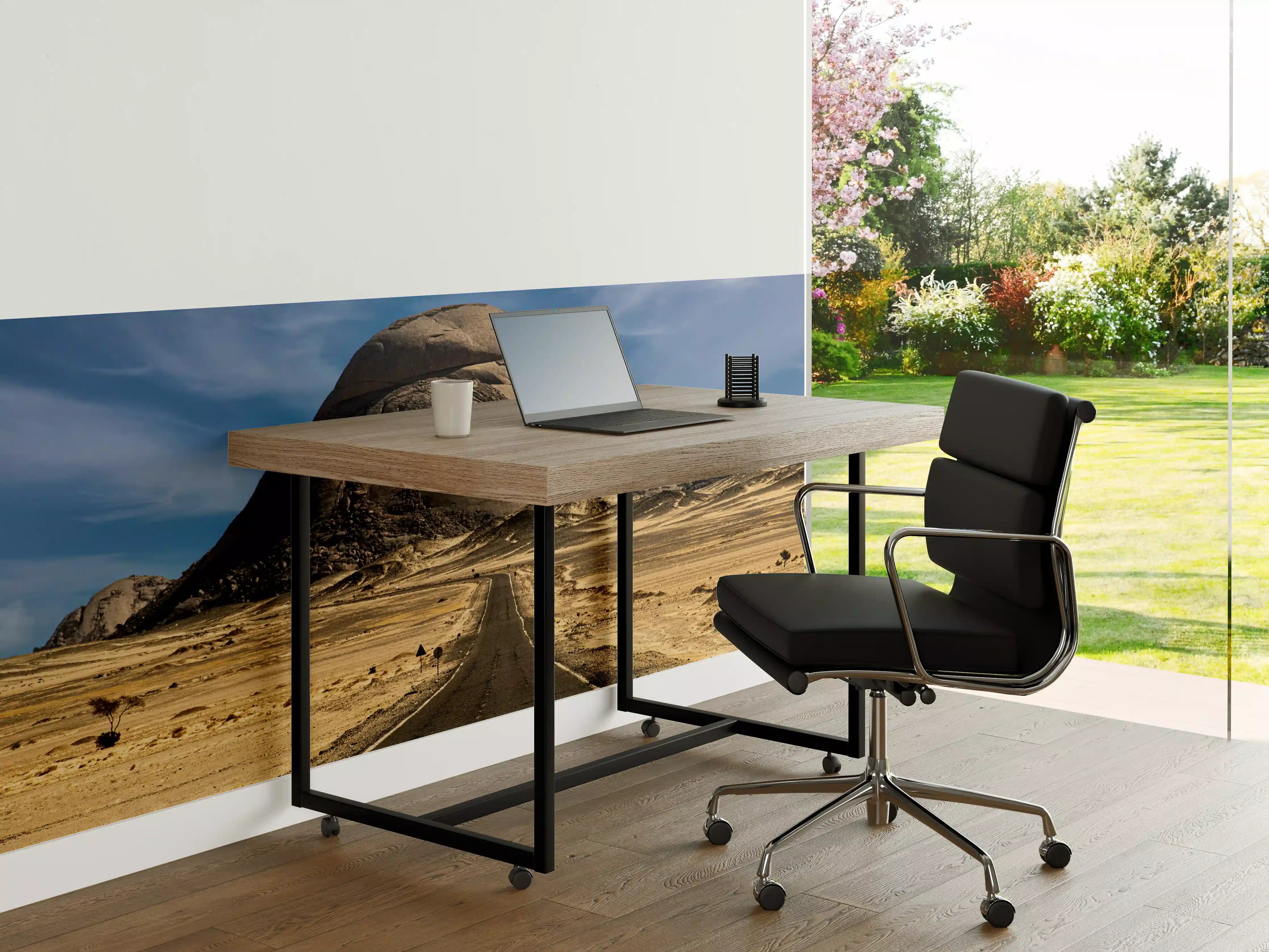 Büro Wandgestaltung - Wüstenweg zum Felsmassiv