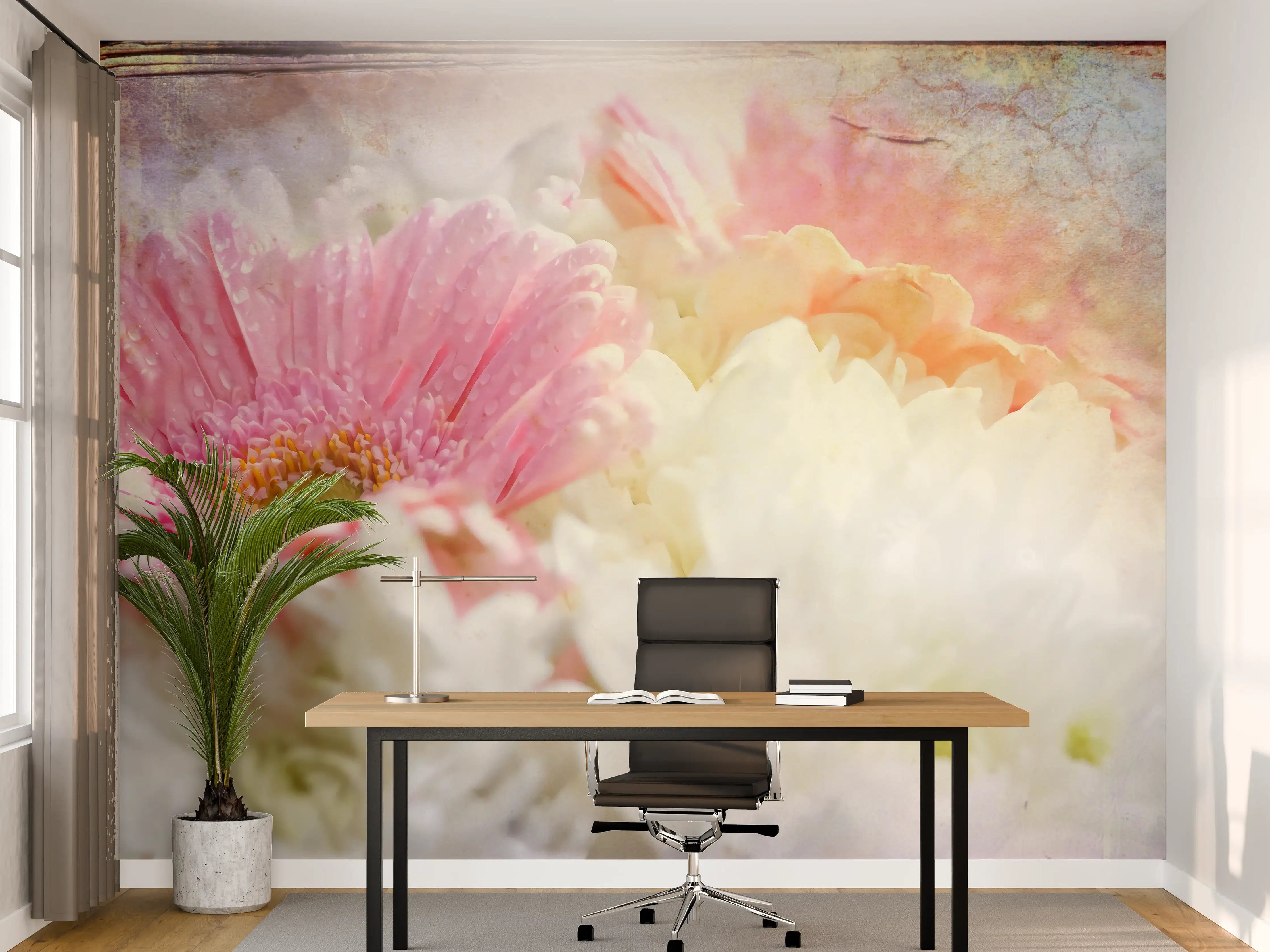 Büro Wandgestaltung - Wunderschöne Blumen - Nahaufnahme