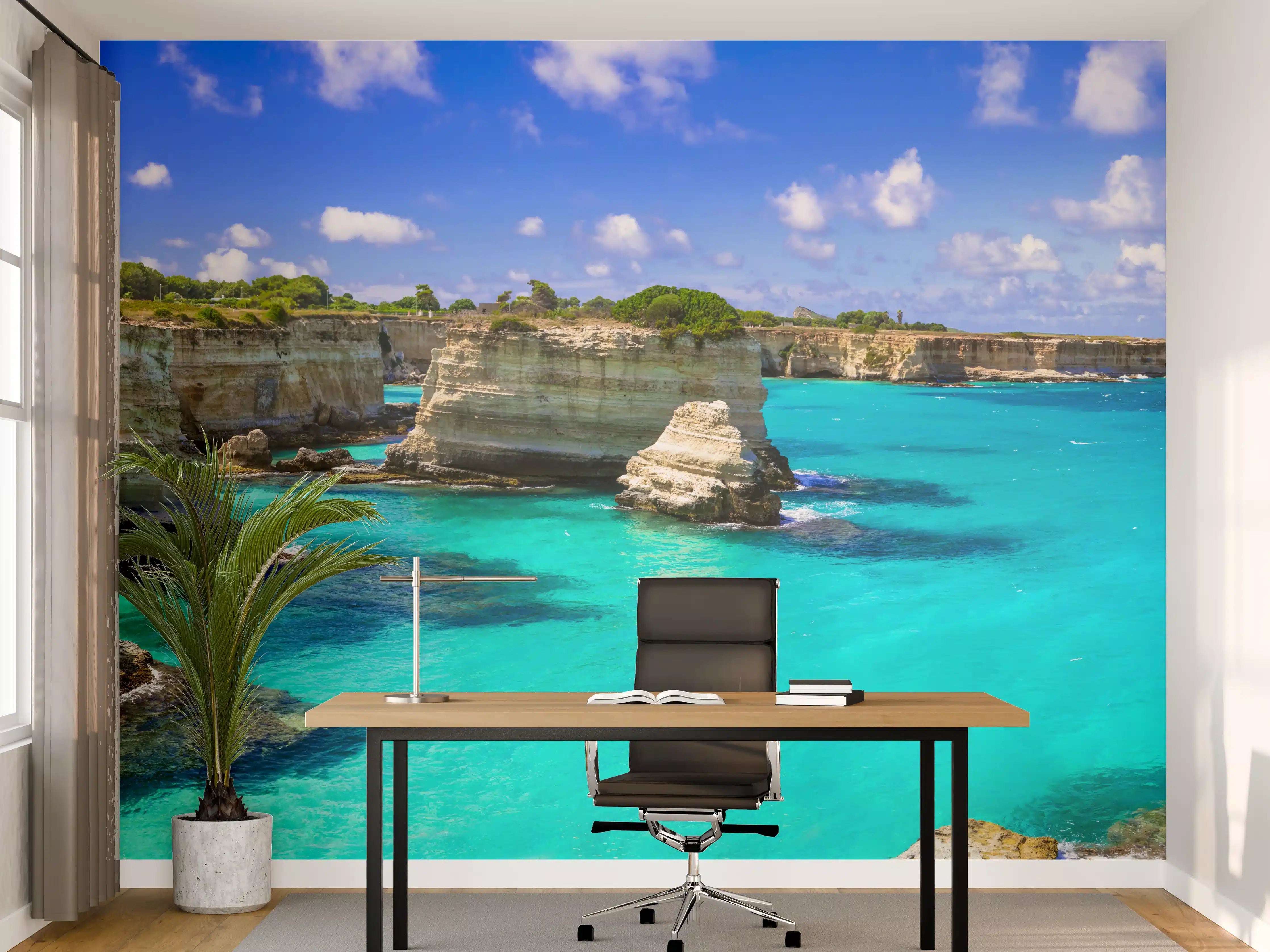 Büro Wandgestaltung - Wunderschöne Meereslandschaften in Apulien