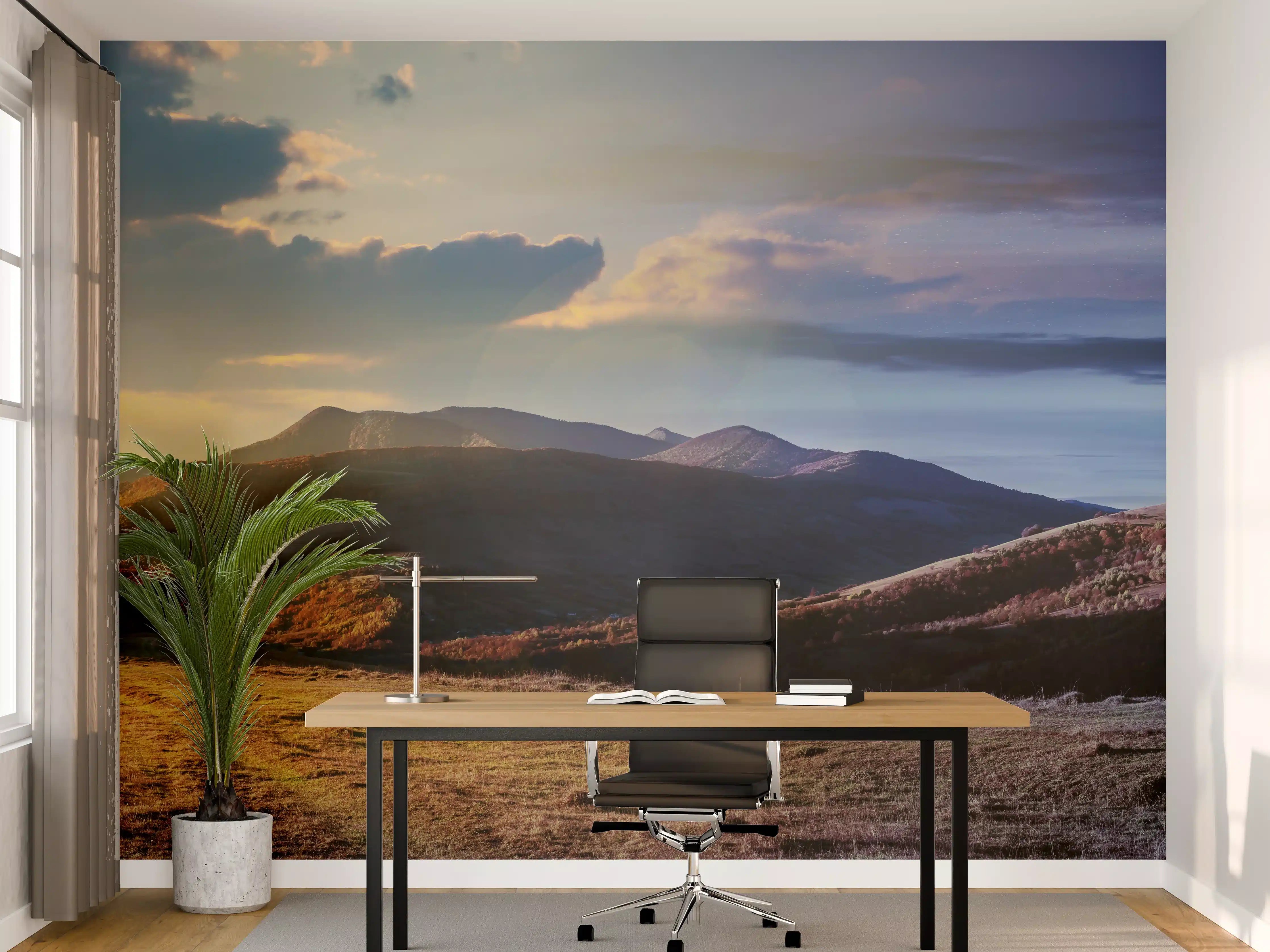 Büro Wandgestaltung - Wunderschönes Panorama eines Bergkamms