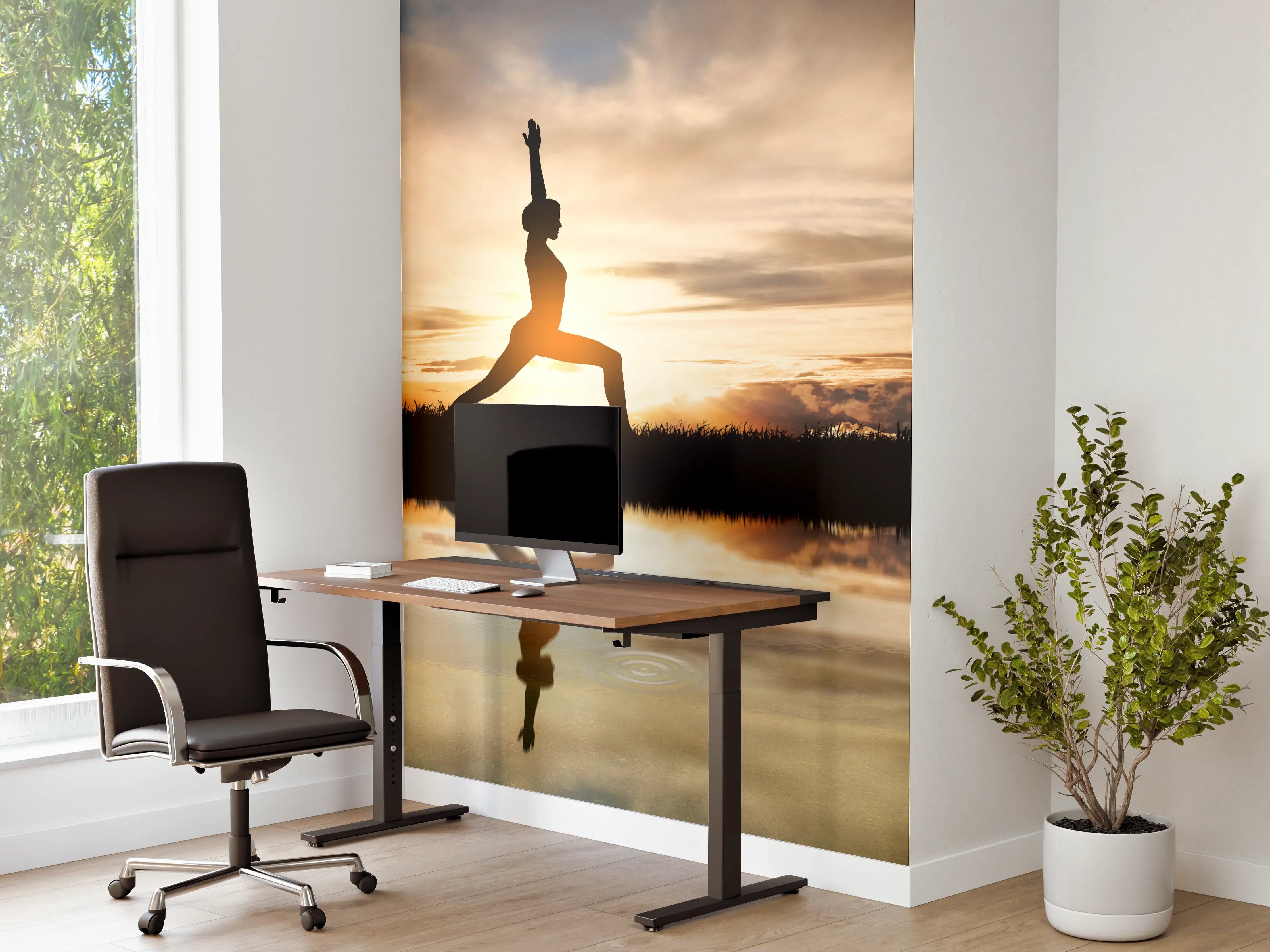 Büro Wandgestaltung - Yoga praktizierendes Mädchen